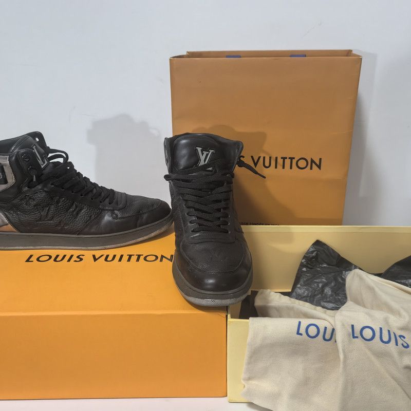 Louis Vuitton Louis Vuitton Rivoli Black Calfskin Sneakers - Size US 8.5 / EU 41-42 - 9 Thumbnail