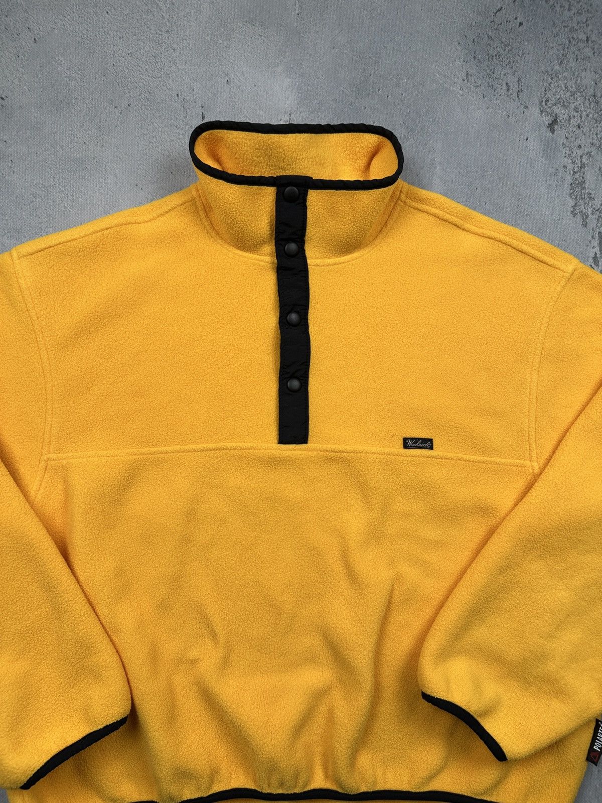 Woolrich Woolen Mills Woolrich Polartec Snap Fleece Pullover Yellow Black Trim USA Size US XL / EU 56 / 4 - 9 Thumbnail