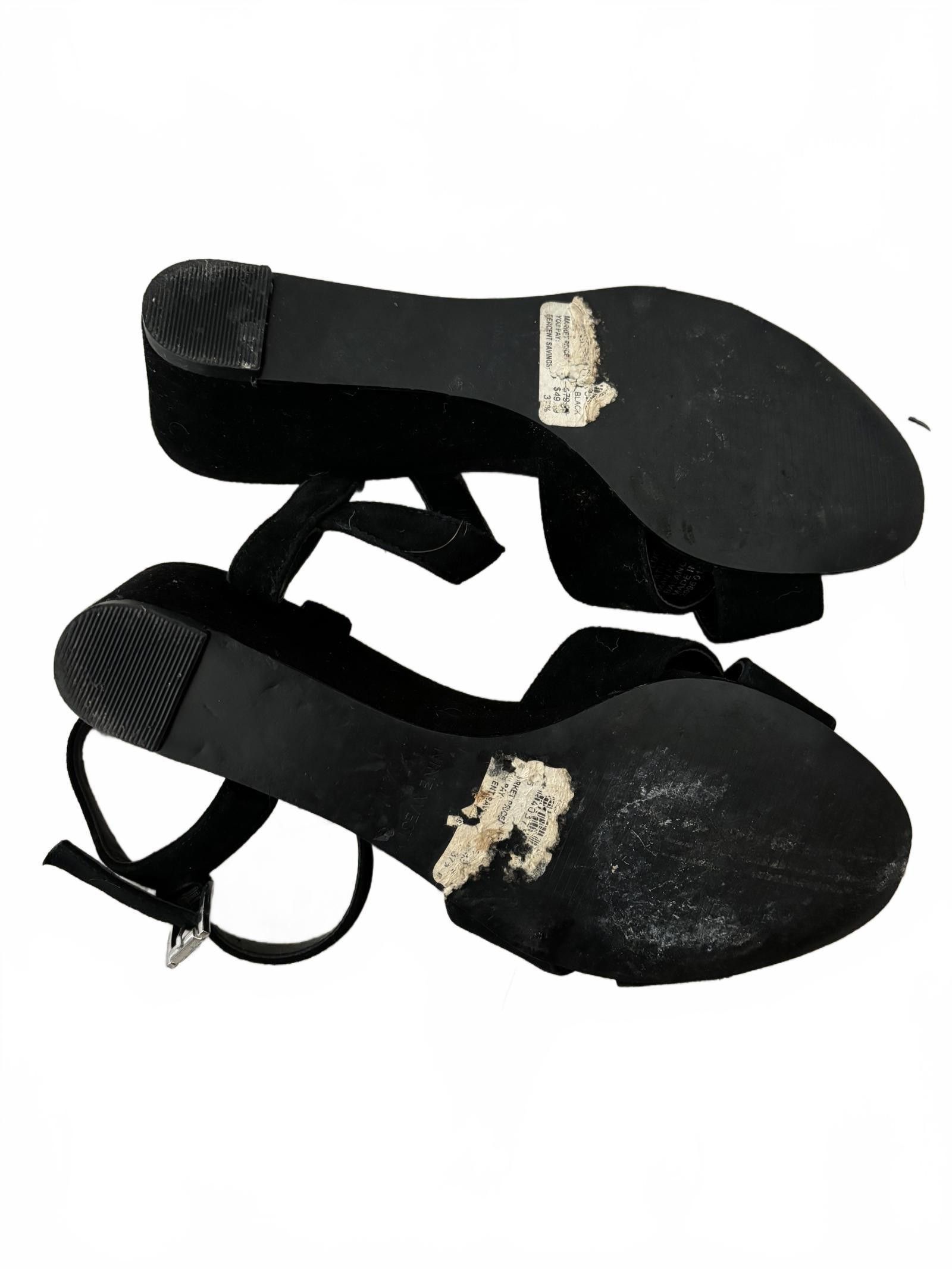 Nine West Worn ONCE! NINE WEST Black Suede Wedge Sandals Size US 5.5 / IT 35.5 - 3 Thumbnail