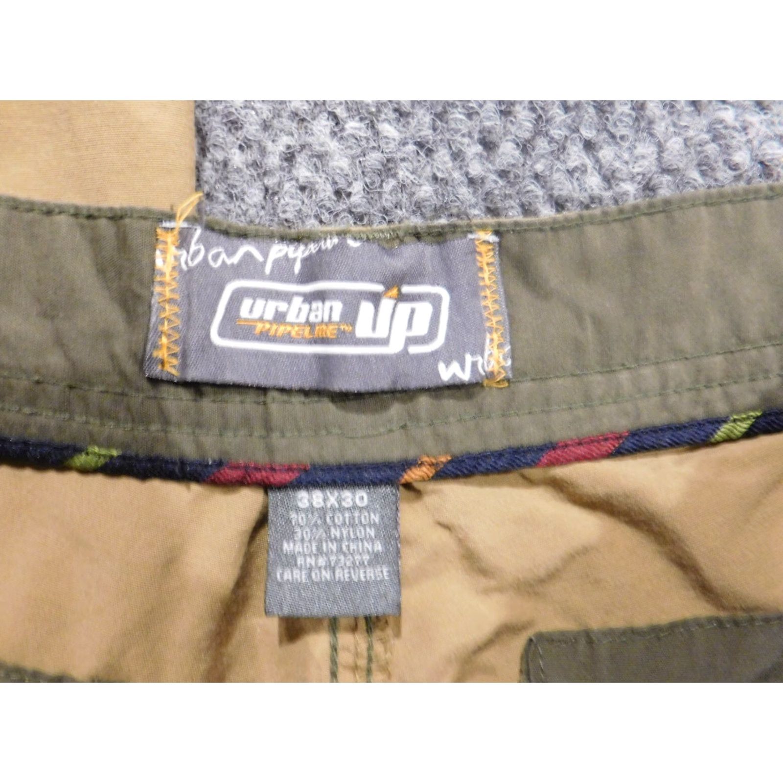 Vintage Urban Pipeline Mens Pants 36x28 Beige Straight Cargo Chino Pockets Zip Flat Front Regular Inseam 28 Vintage: No Size US 36 / EU 52 - 5 Thumbnail