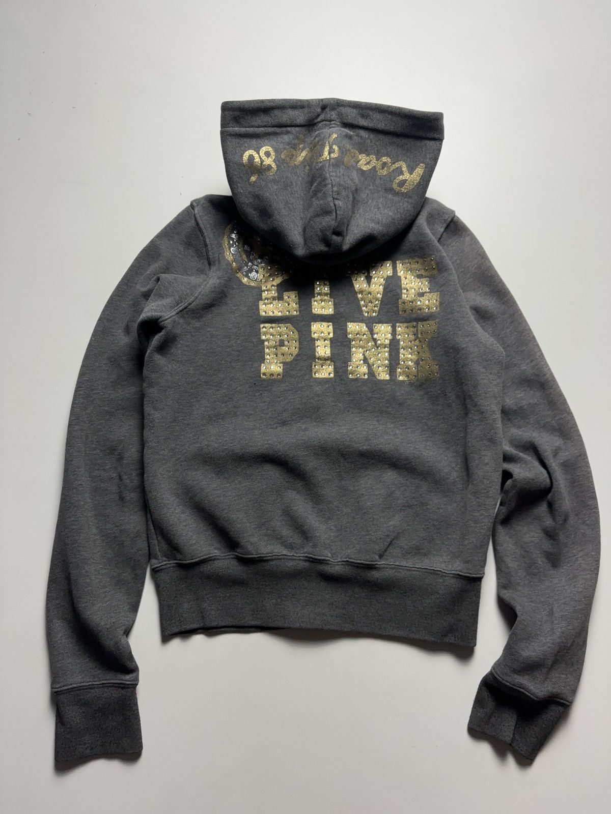 Pink × Victoria's Secret × Vintage Pink Victoria’s Secret glamour cropped vintage zip hoodie Size XS / US 0-2 / IT 36-38 - 2 Thumbnail