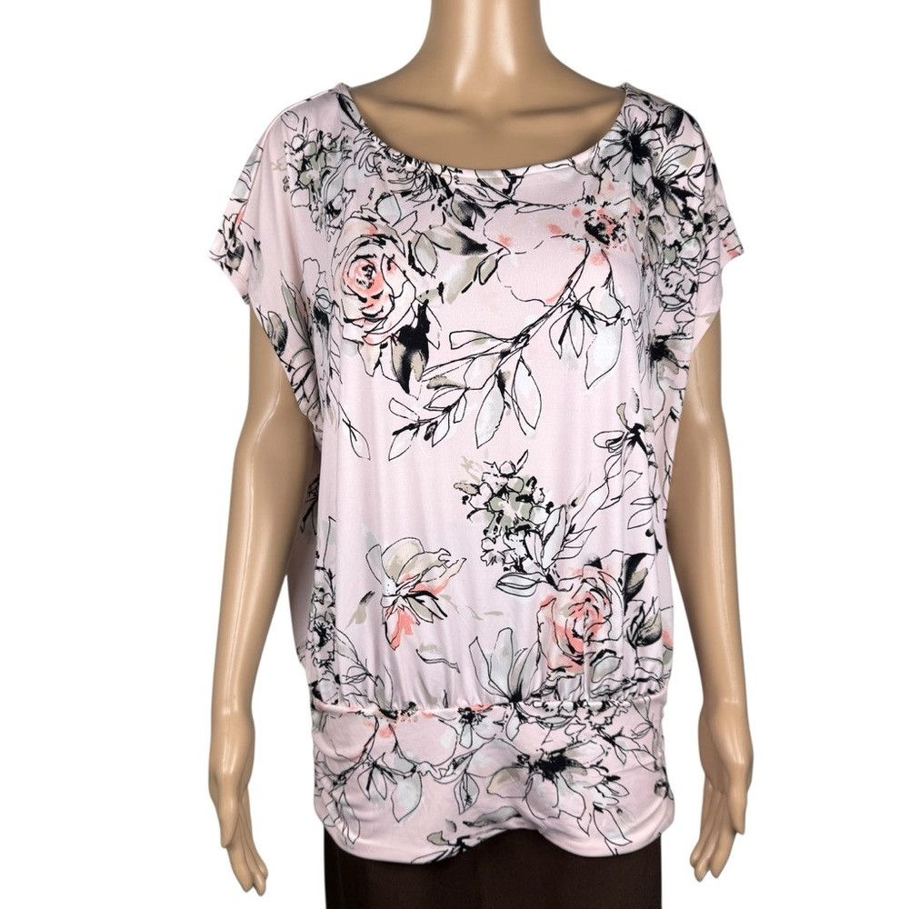 White House Black Market White House Black Market Pink Floral Sleeveless Blouse Size Size L / US 10 / IT 46 - 1 Thumbnail