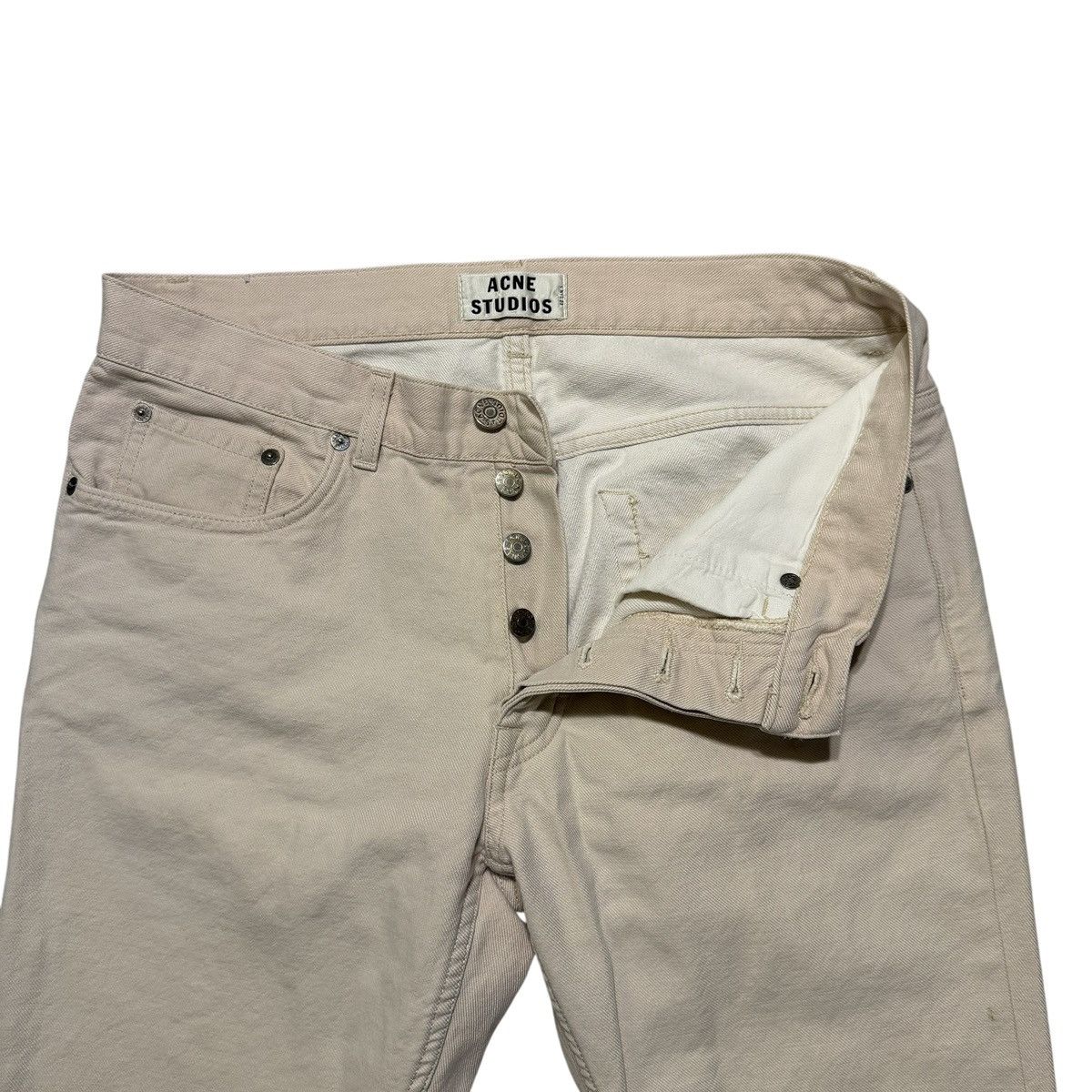Acne Studios RARE Acne Studios Roc White Sugar Denim Pants 34x32 Size US 34 / EU 50 - 3 Thumbnail