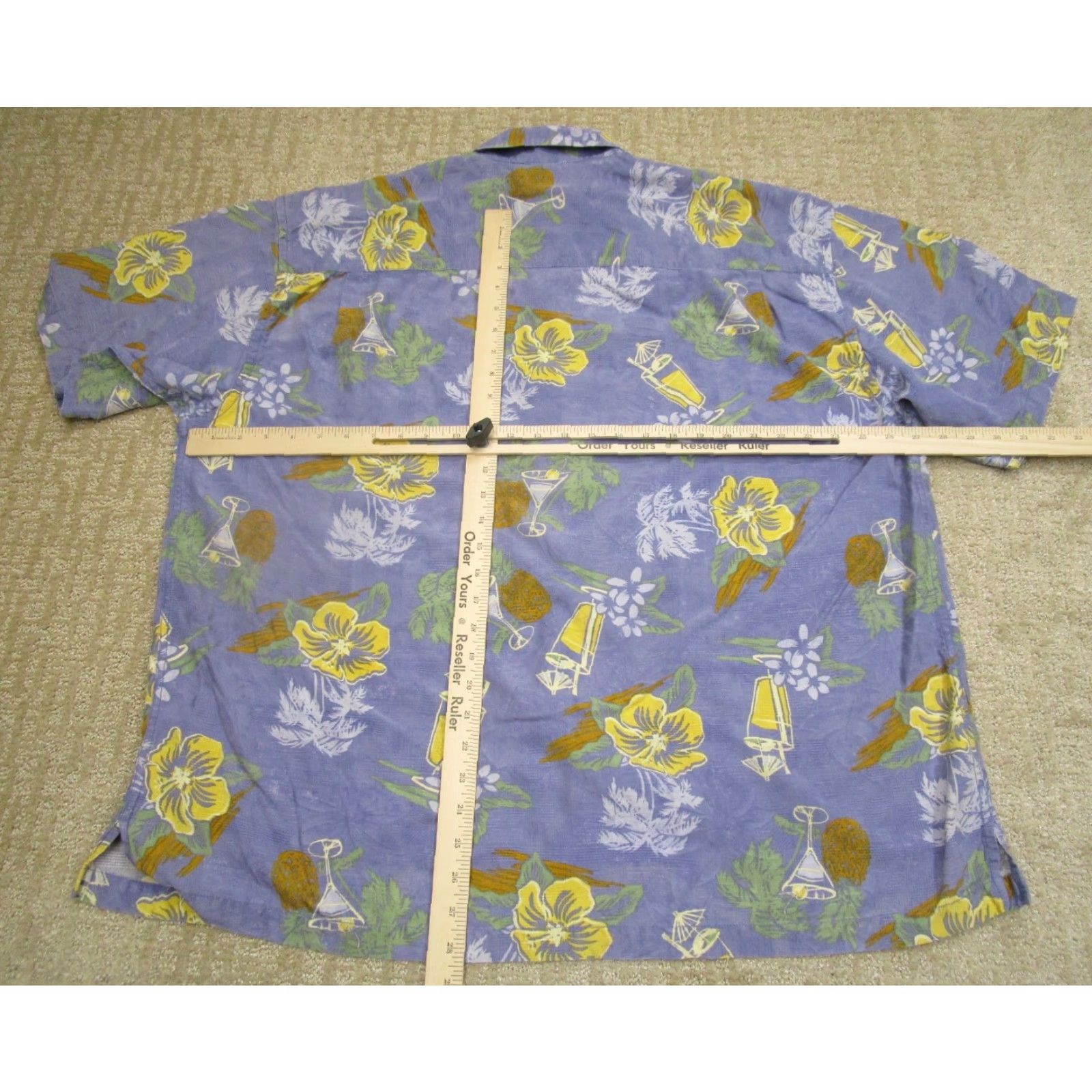 Tommy Bahama Tommy Bahama Shirt Men 2XL Button-Up Short Sleeve Blue Silk Hawaiian Pineapples Aloha Size US XXL / EU 58 / 5 - 4 Thumbnail