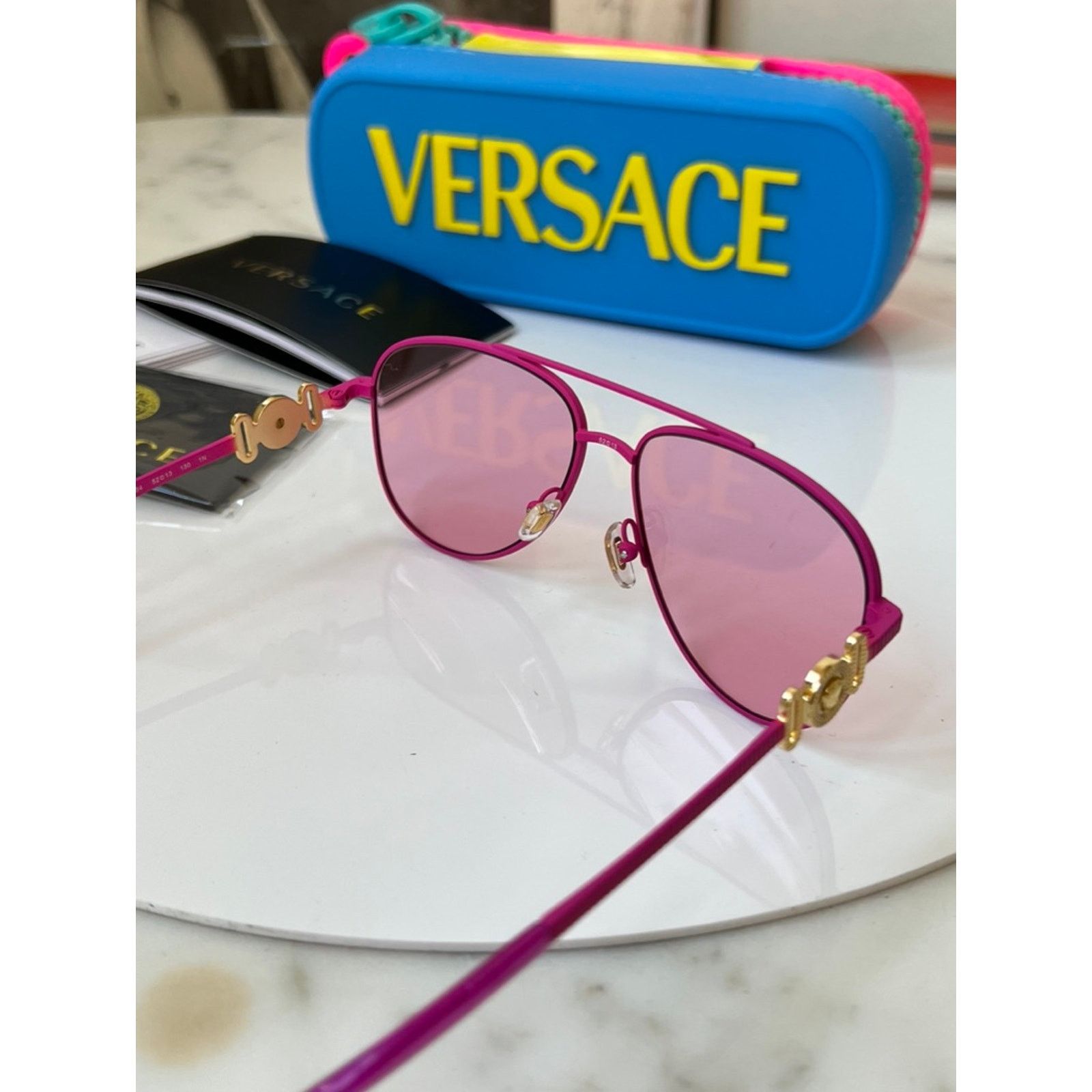 Versace NEW Versace Kids VK2002 Pink Aviator Sunglasses Size ONE SIZE - 6 Thumbnail