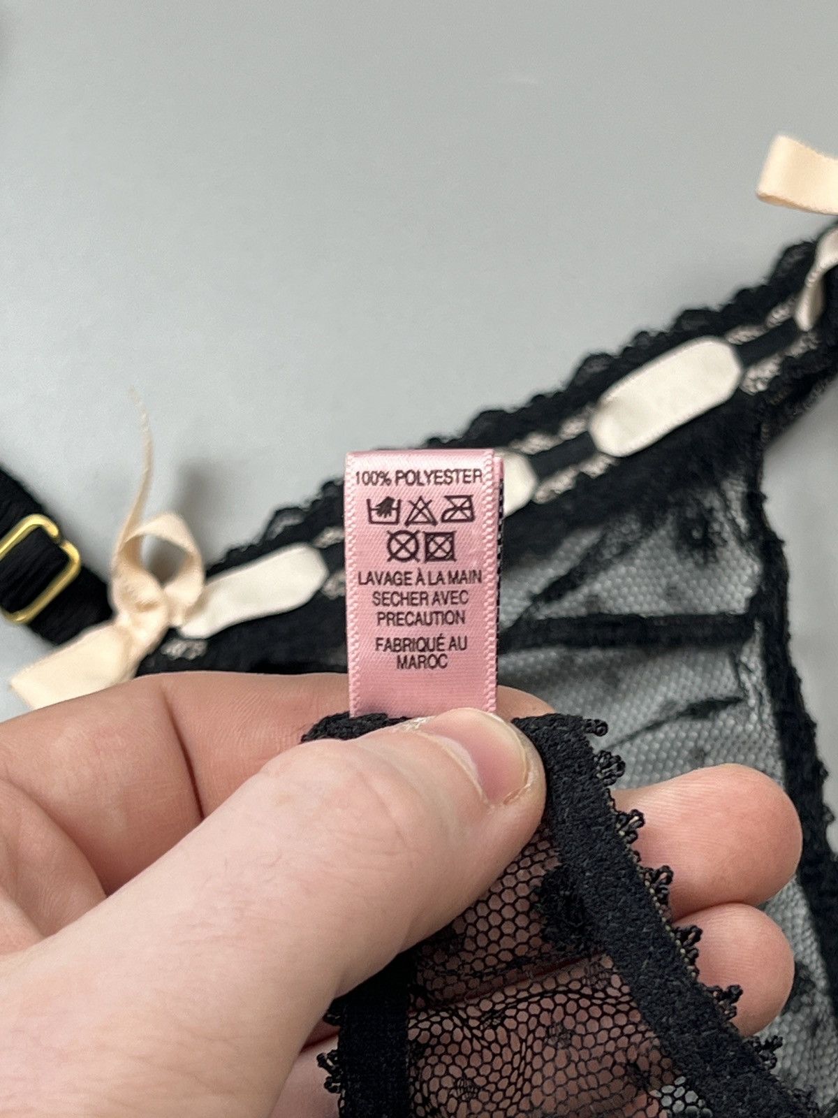 Designer Agent Provocateur Threadwork Bra And Suspender (Y0599) Size L / US 10 / IT 46 - 17 Thumbnail