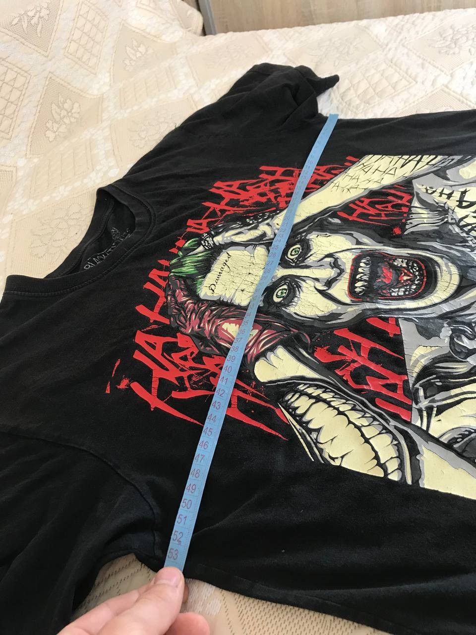 DC Comics 🔥 Joker Big Print Batman Movie T Shirt Vintage Ed Hardy Y2K Size US L / EU 52-54 / 3 - 11 Thumbnail