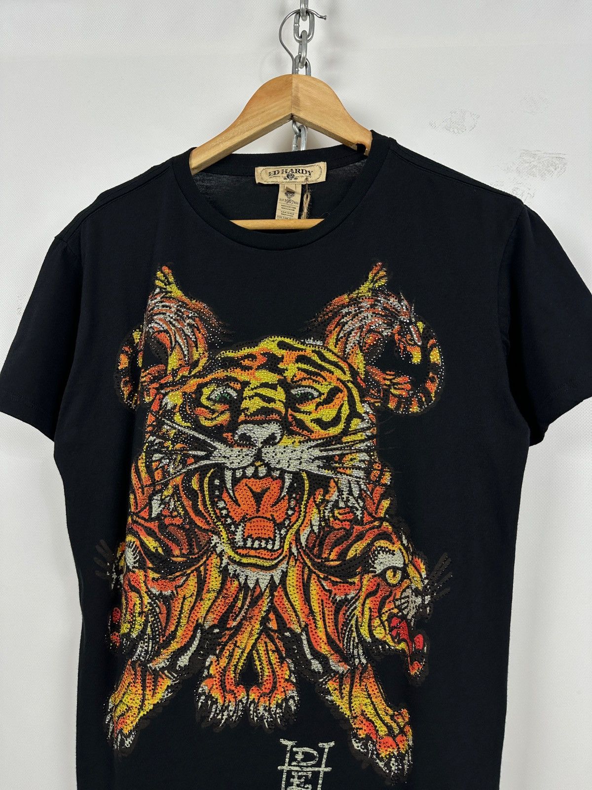 Ed Hardy NWT! Vintage Ed Hardy Rhinestones Tiger Black T-Shirt Size US M / EU 48-50 / 2 - 3 Thumbnail