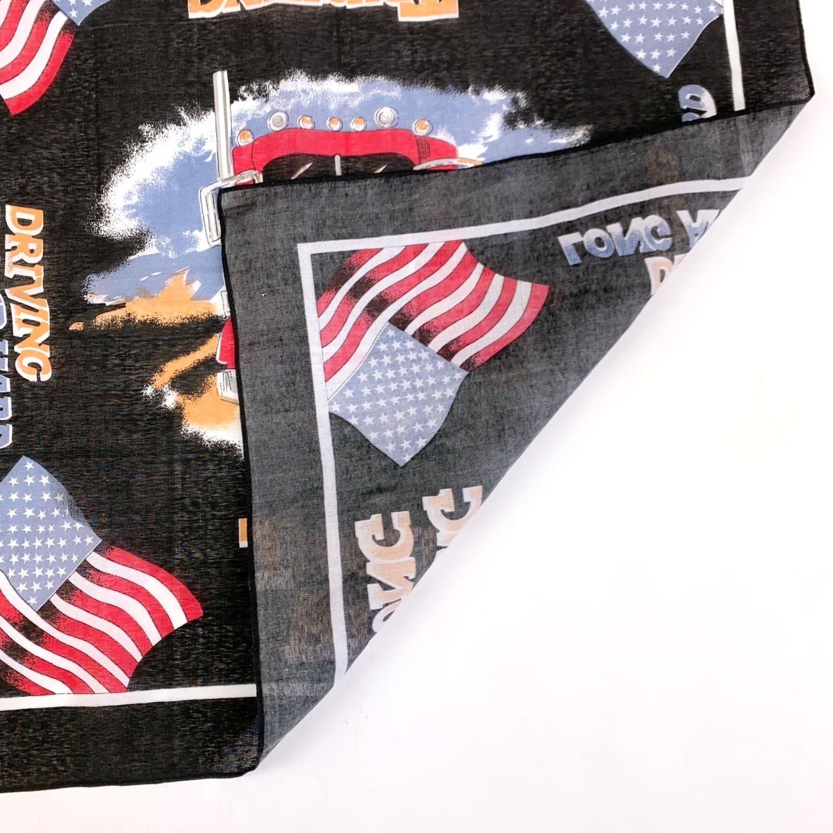 Vintage VINTAGE Driving Long & Hard Trucking Along Semi American US Flag Bandana Shirt? Size ONE SIZE - 5 Thumbnail