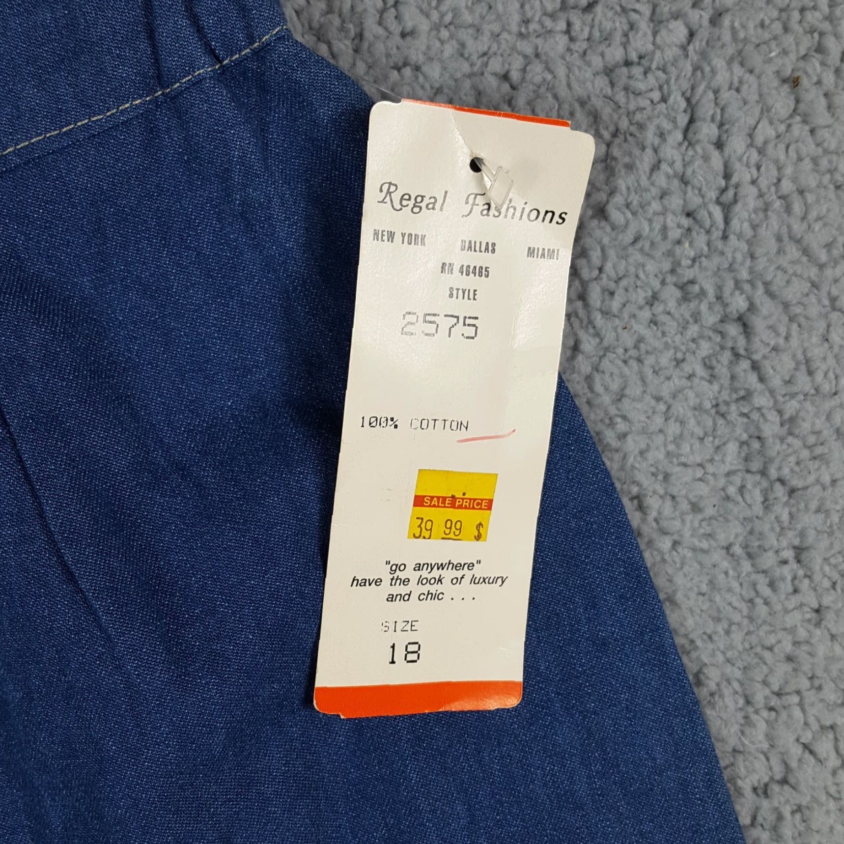 Denime VINTAGE Regal Denim Pencil Skirt Women's Size 18 Knee Length Blue 80s Western Retro Size 40" / US 18 - 7 Thumbnail