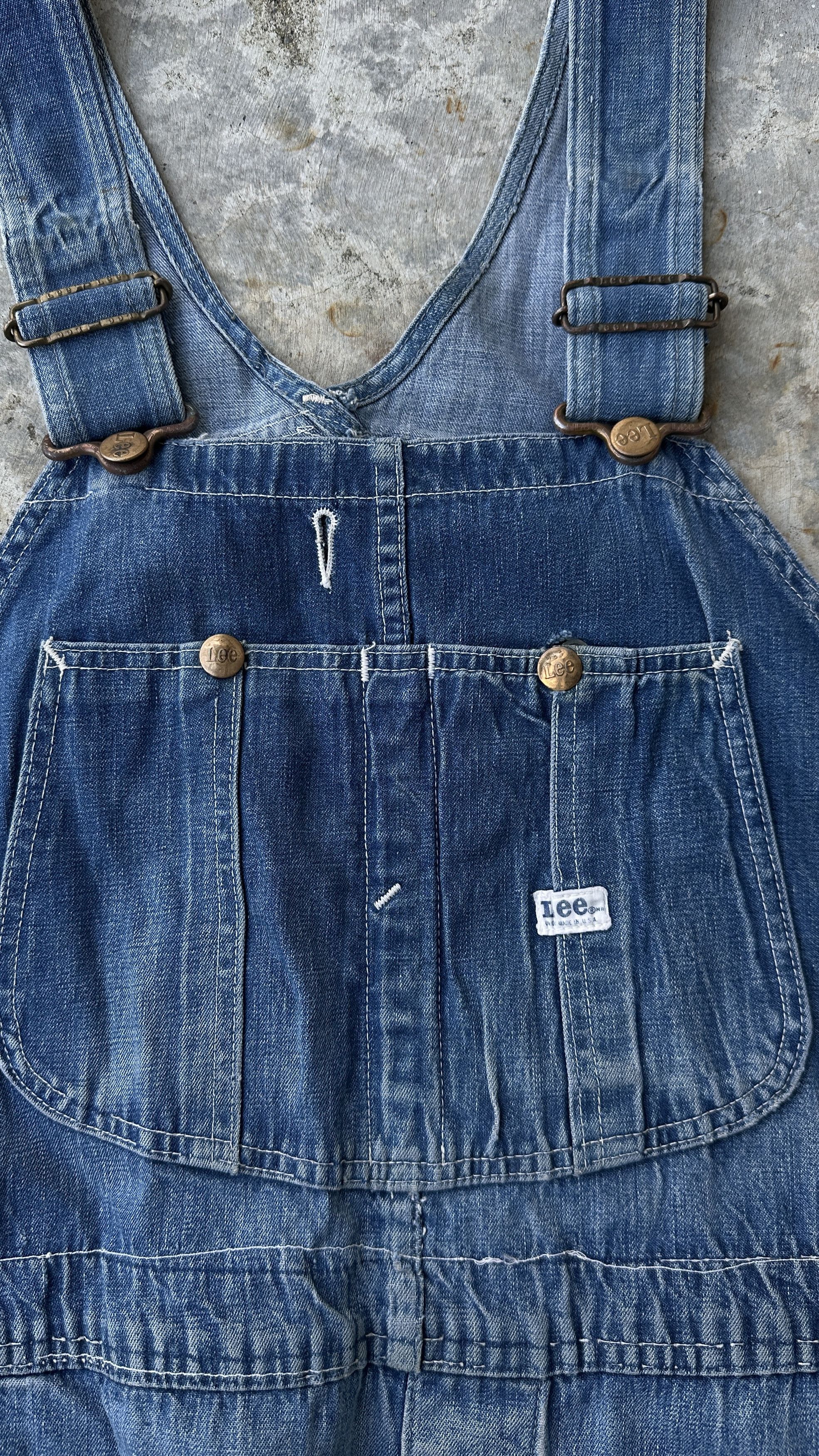 Lee 40s Lee Distressed Union Sanforized Jelt Denim farmer bib Size US 39 - 5 Thumbnail