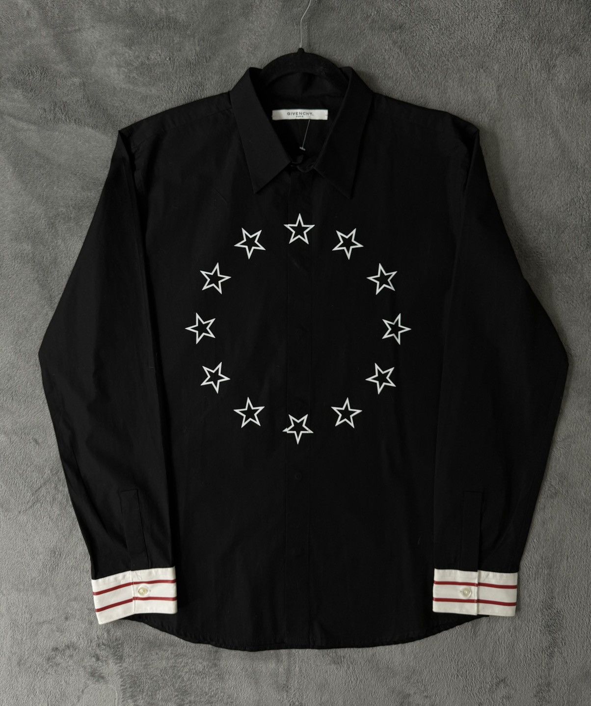 Image of Givenchy Stars Button Up Shirt in Black, Men's (Size Small)