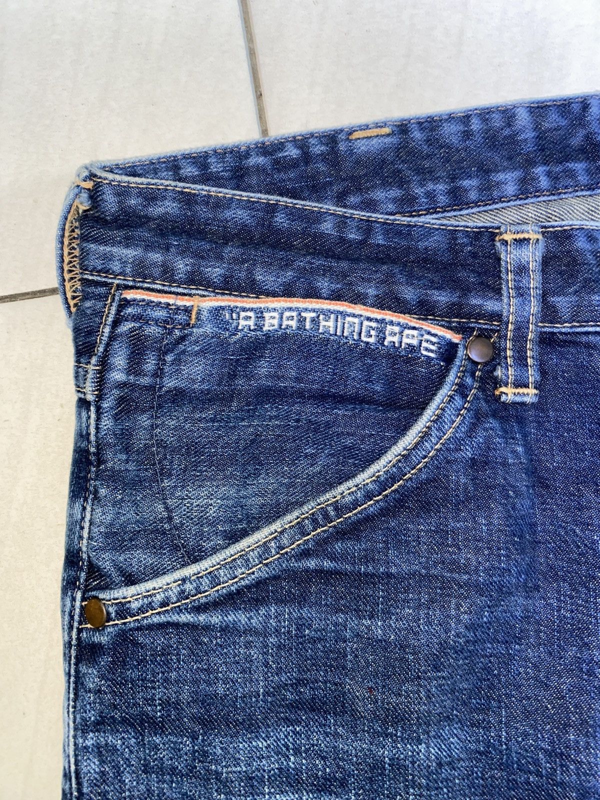 Bape × Vintage Archive Piece A Bathing Ape Selvedge Red Line Jeans Size US 30 / EU 46 - 3 Thumbnail