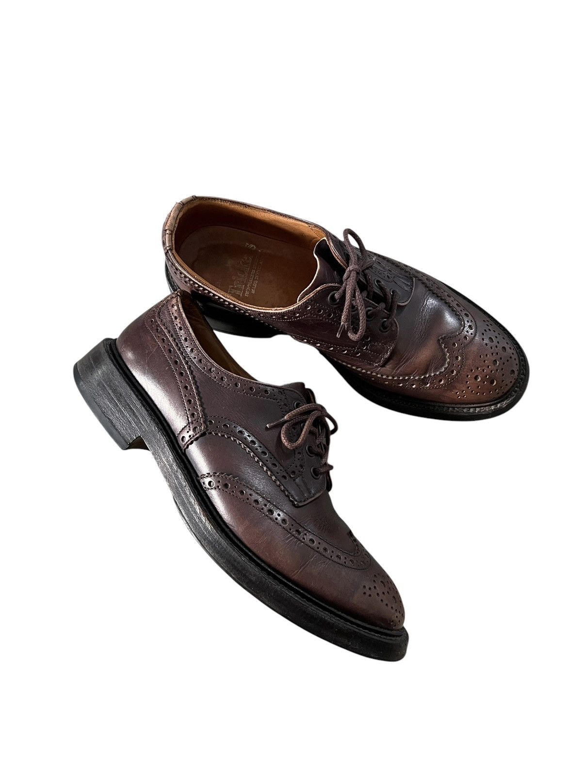 Tricker's Tricker’s 🏴󠁧󠁢󠁥󠁮󠁧󠁿 Espresso Burnished Bourton Country Shoe Size US 10.5 / EU 43-44 - 2 Thumbnail