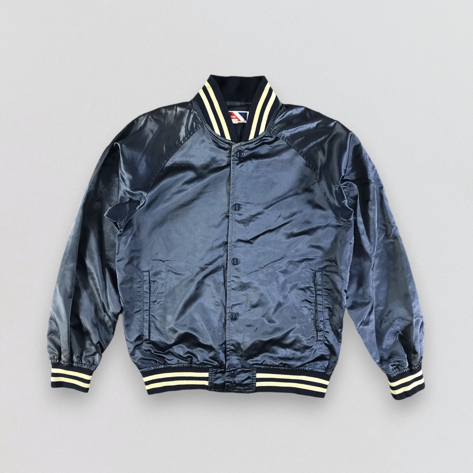 image of Vintage Mizuno Satin Varsity Jacket in Blue, Men's (Size Large)