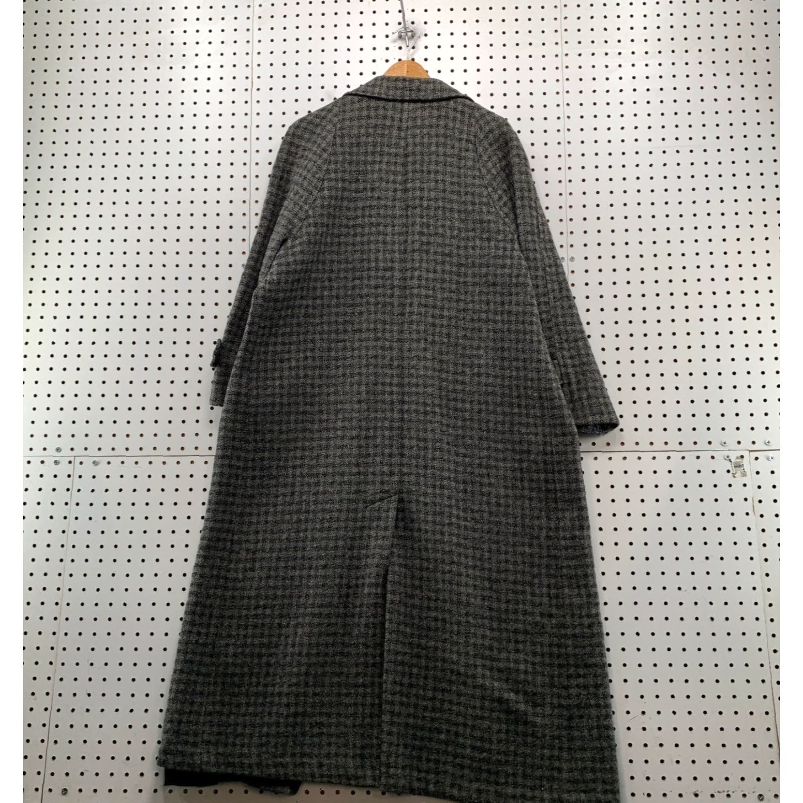 Vintage VINTAGE L.L. Bean Coat Wool Tweed Gray Check Trench COat Large Womens USA Size L / US 10 / IT 46 - 2 Thumbnail