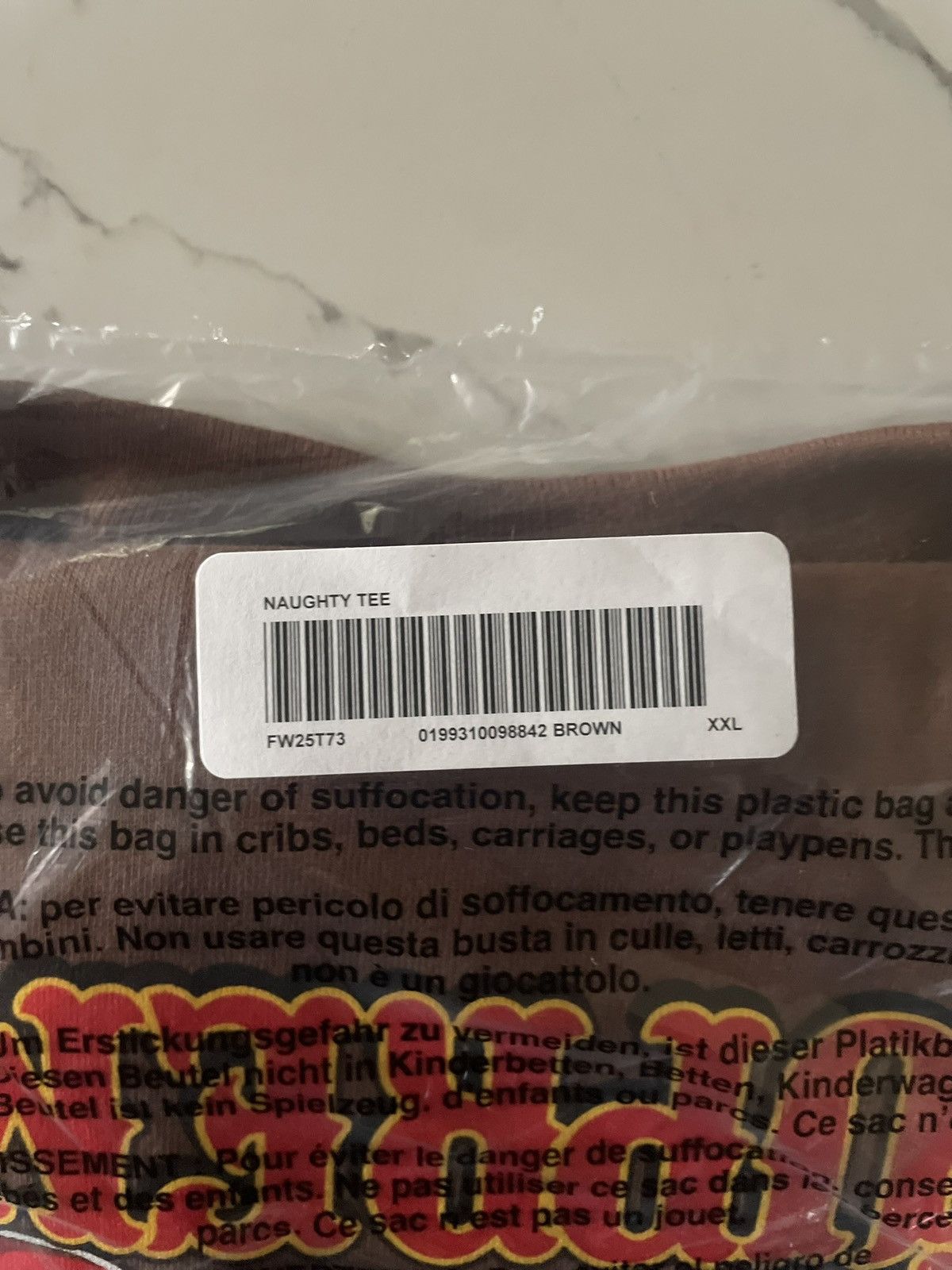Supreme Supreme Naughty Tee Brown Size XXL Size US XXL / EU 58 / 5 - 4 Thumbnail