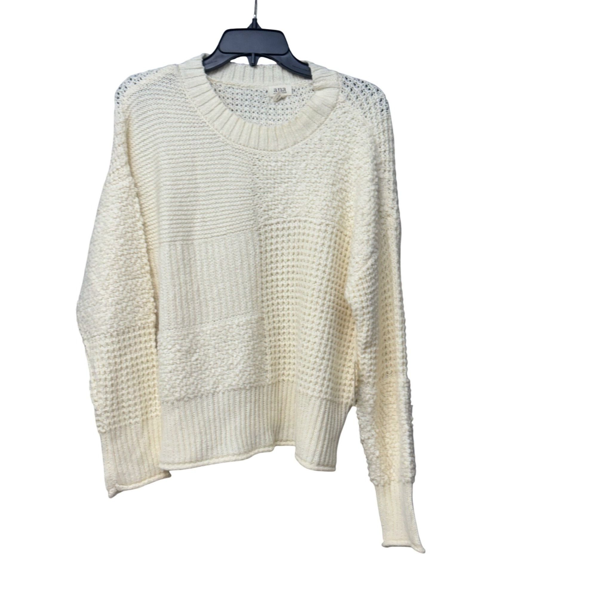 Other a.n.a Petite Women’s Textured Stitch Crew Neck Sweater, Ivor Size ONE SIZE - 2 Thumbnail