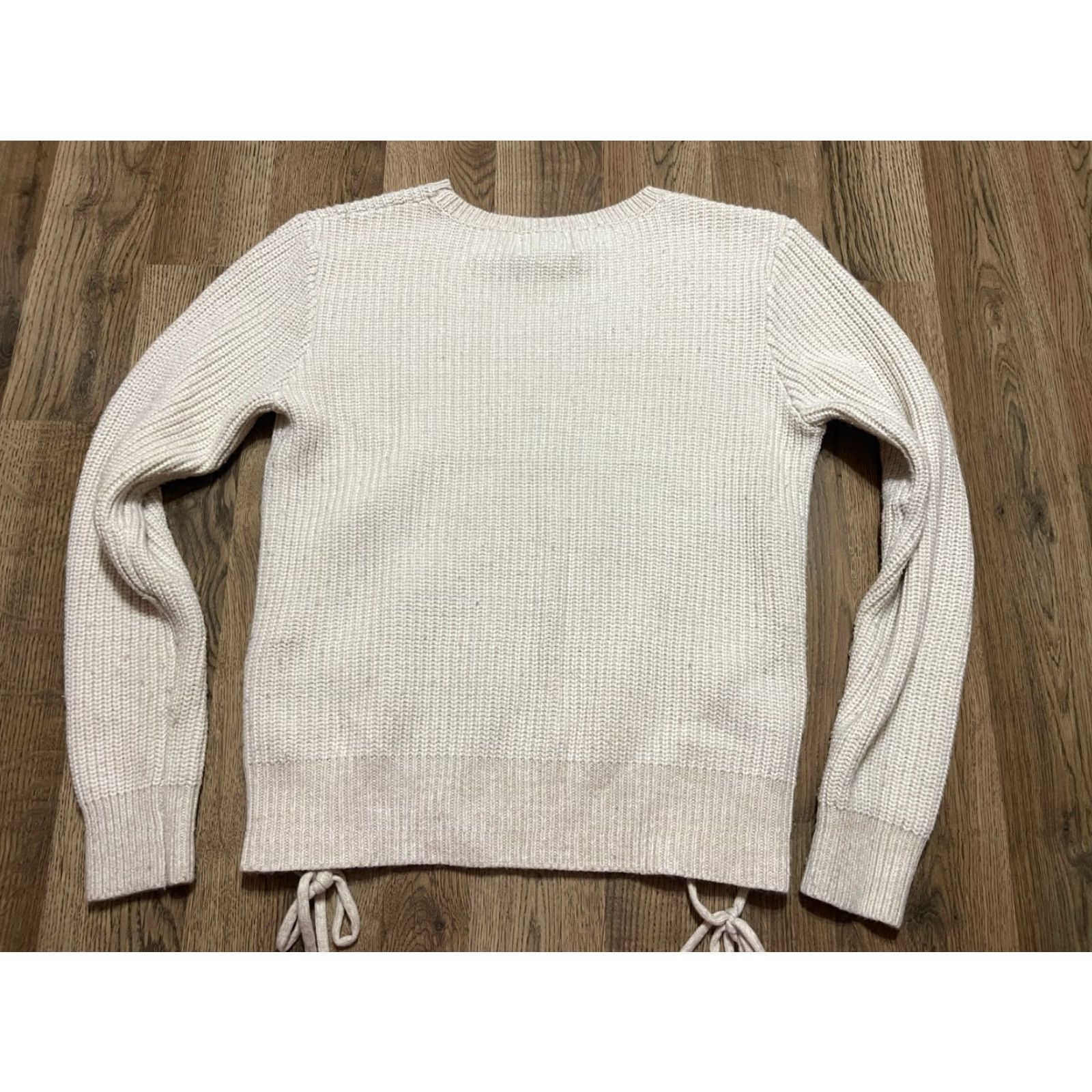 Madison Madison & Berkeley Sweater Women L Ivory Knit Pullover Crew Neck Side Ties Size L / US 10 / IT 46 - 2 Thumbnail