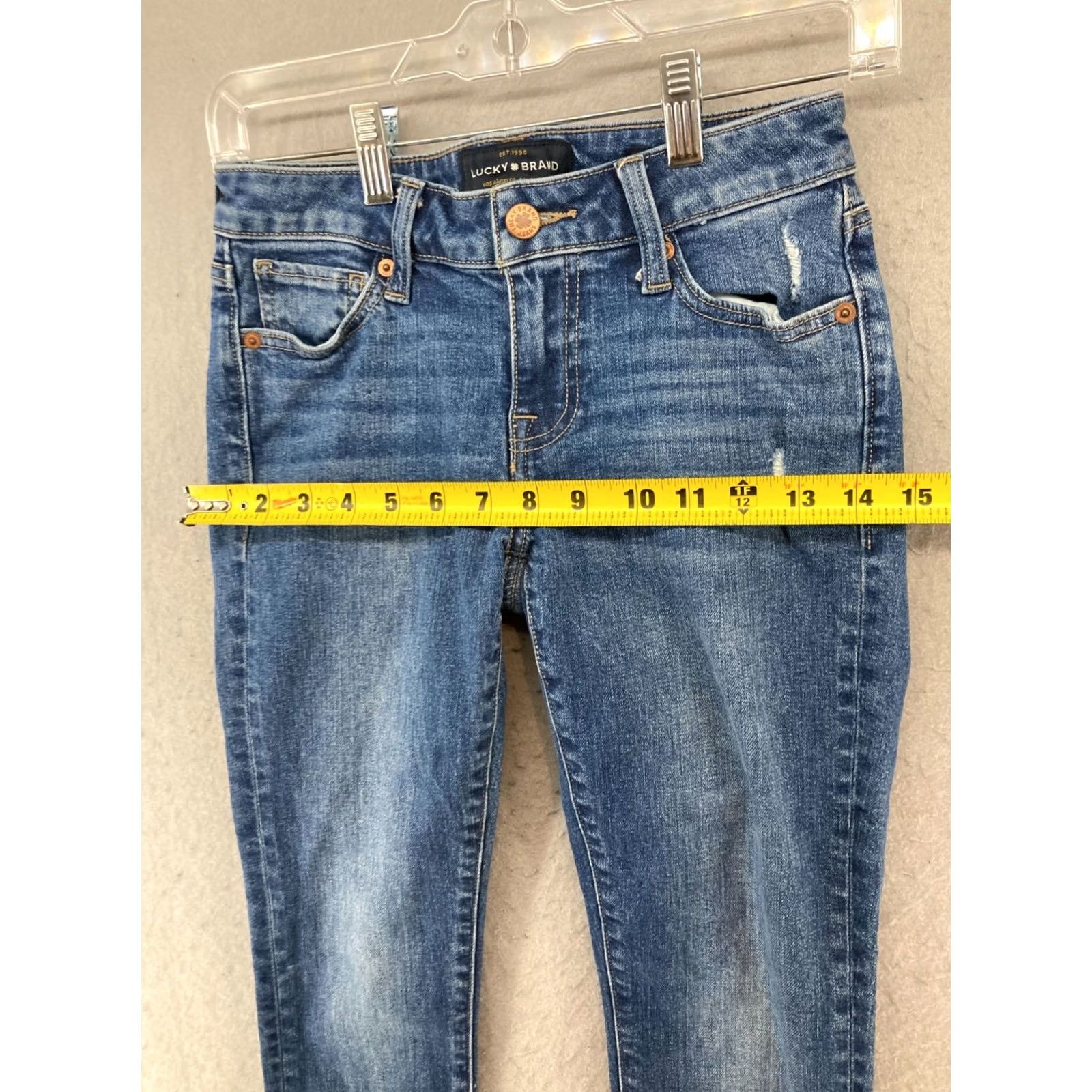 Lucky Brand Lucky Brand Lolita Skinny Jeans 00 24 Blue Crop Raw Hem Denim Woman Slim 5-Pocket Modern Bohemian Size 24" / US 00 / IT 34 - 3 Thumbnail