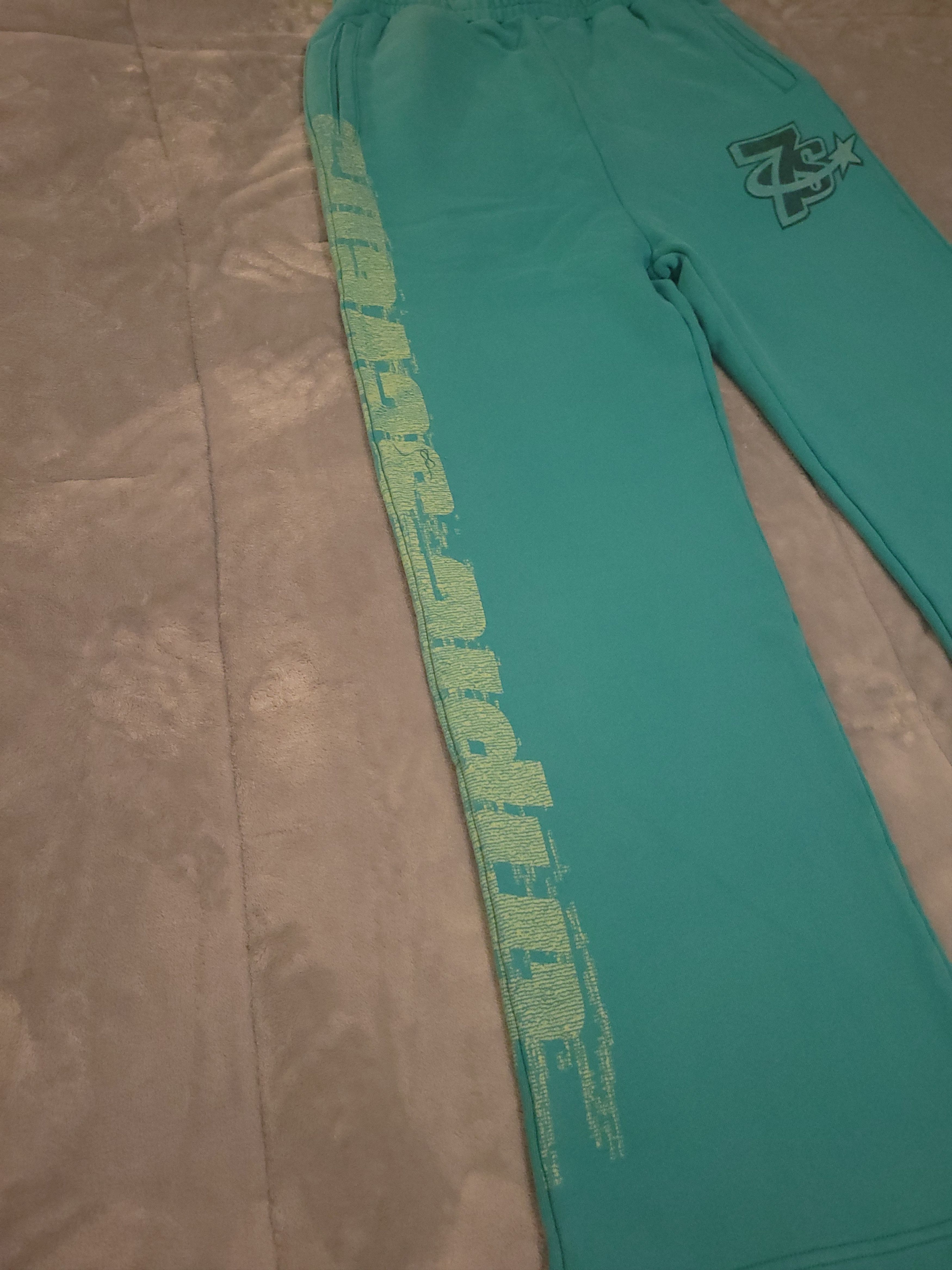 TRIPLE SEVENS Triple Sevens- Washed Blue Wide Leg Sweats -Men's Large BNWT Size US 34 / EU 50 - 5 Thumbnail