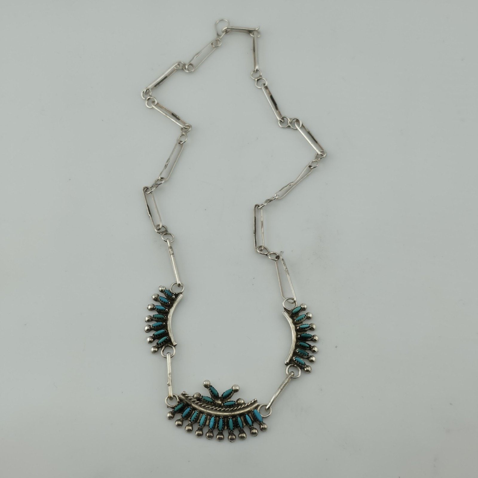 Other EDDAKIE Sterling Turquoise Necklace Native American 14” Zuni Size ONE SIZE - 1 Thumbnail