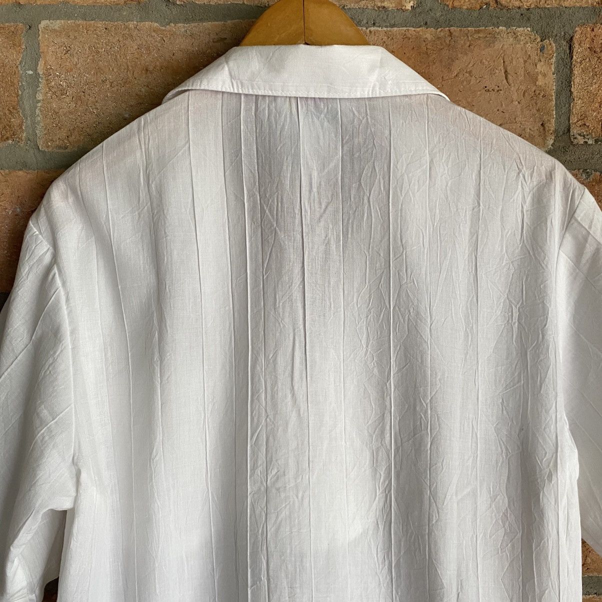 Vintage Paradise Found White V-Neck Tie Shirt Size US S / EU 44-46 / 1 - 9 Thumbnail