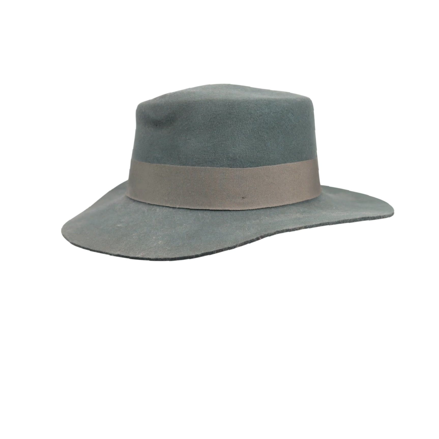 Vintage Wyeth Wool Wide Brim Flat Top Panama Rancher Hat Womens One Size Sage Green Boho Cap Casual Size ONE SIZE - 3 Thumbnail