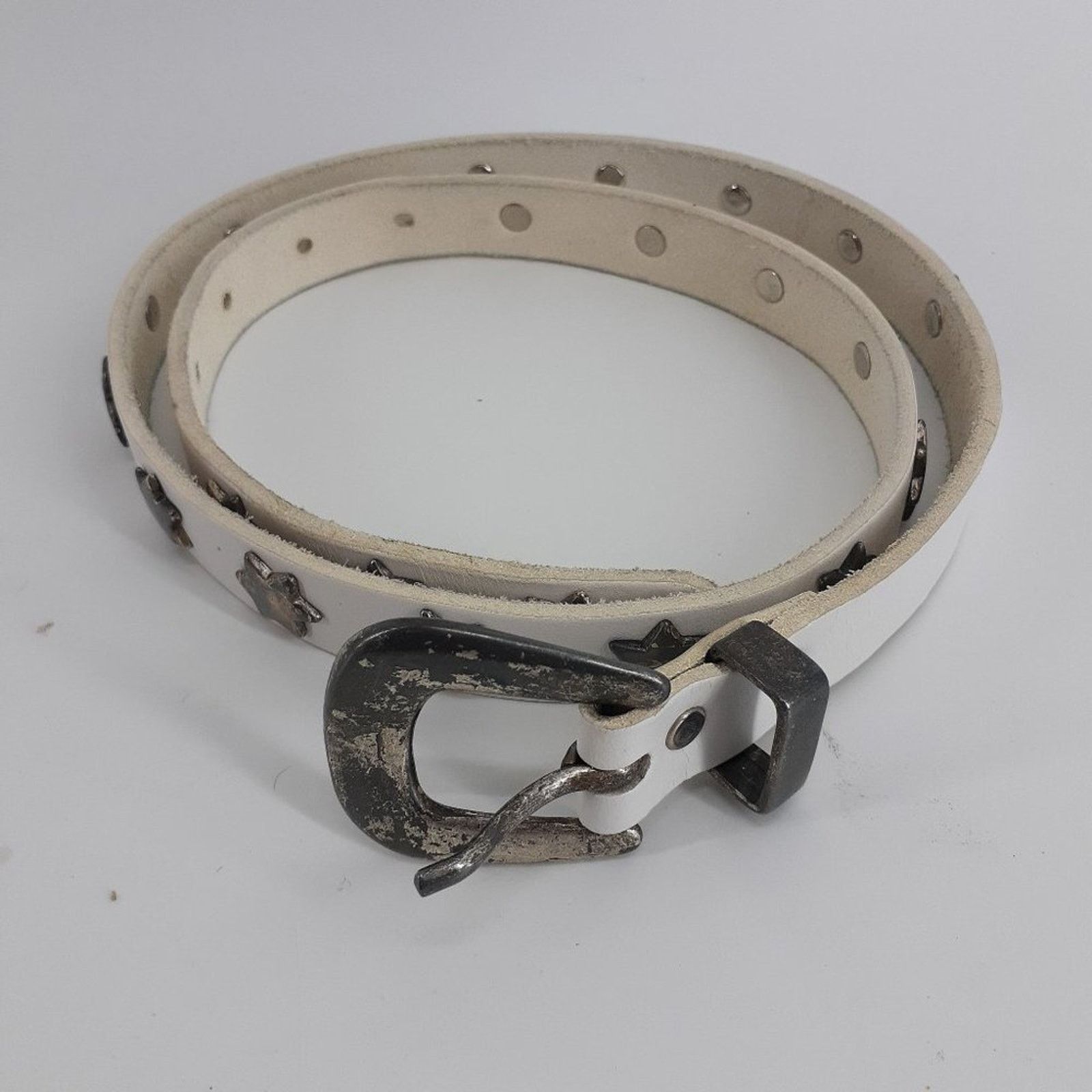 Express Express Jeans Women's White Genuine Leather Belt Size M Size ONE SIZE - 2 Thumbnail