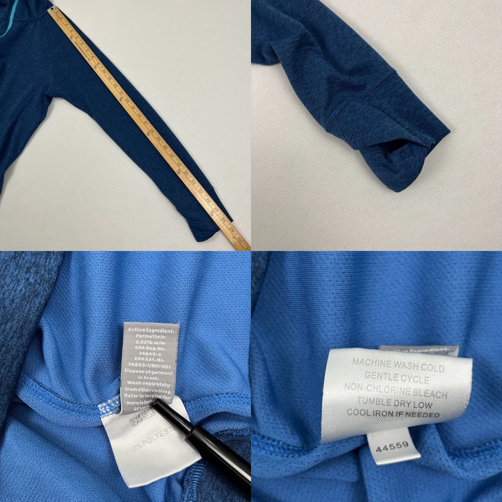Vintage Simms Hoodie Womens M Blue Insect Shield 1/2 Zip Pullover Performance Fishing Size M / US 6-8 / IT 42-44 - 8 Thumbnail