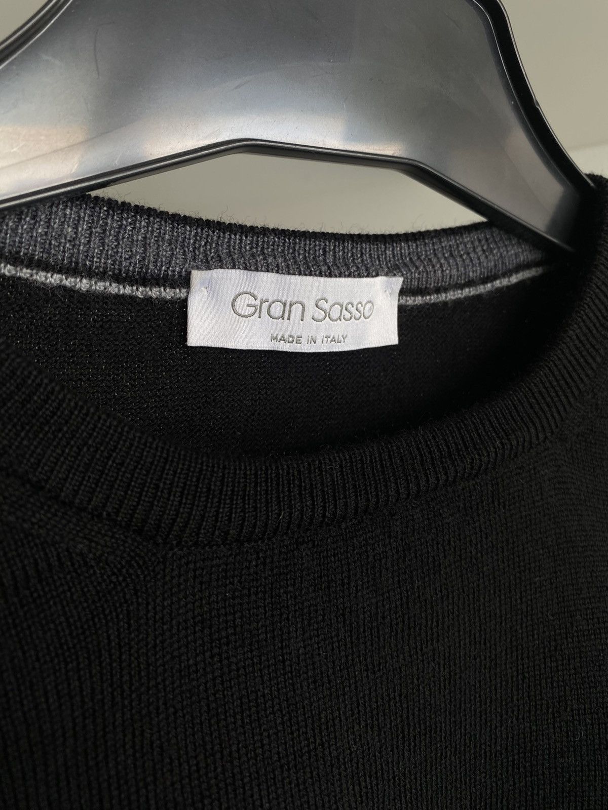 Gran Sasso Gran Sasso Virgin Wool Black Knit Sweater luxury designer Size US L / EU 52-54 / 3 - 8 Thumbnail