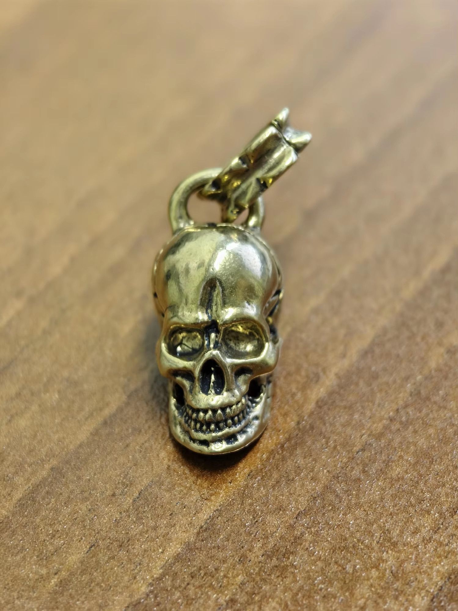 Other Skull Pendant Brass EDC Gift Accessories Keychain Keyring Size ONE SIZE - 6 Thumbnail