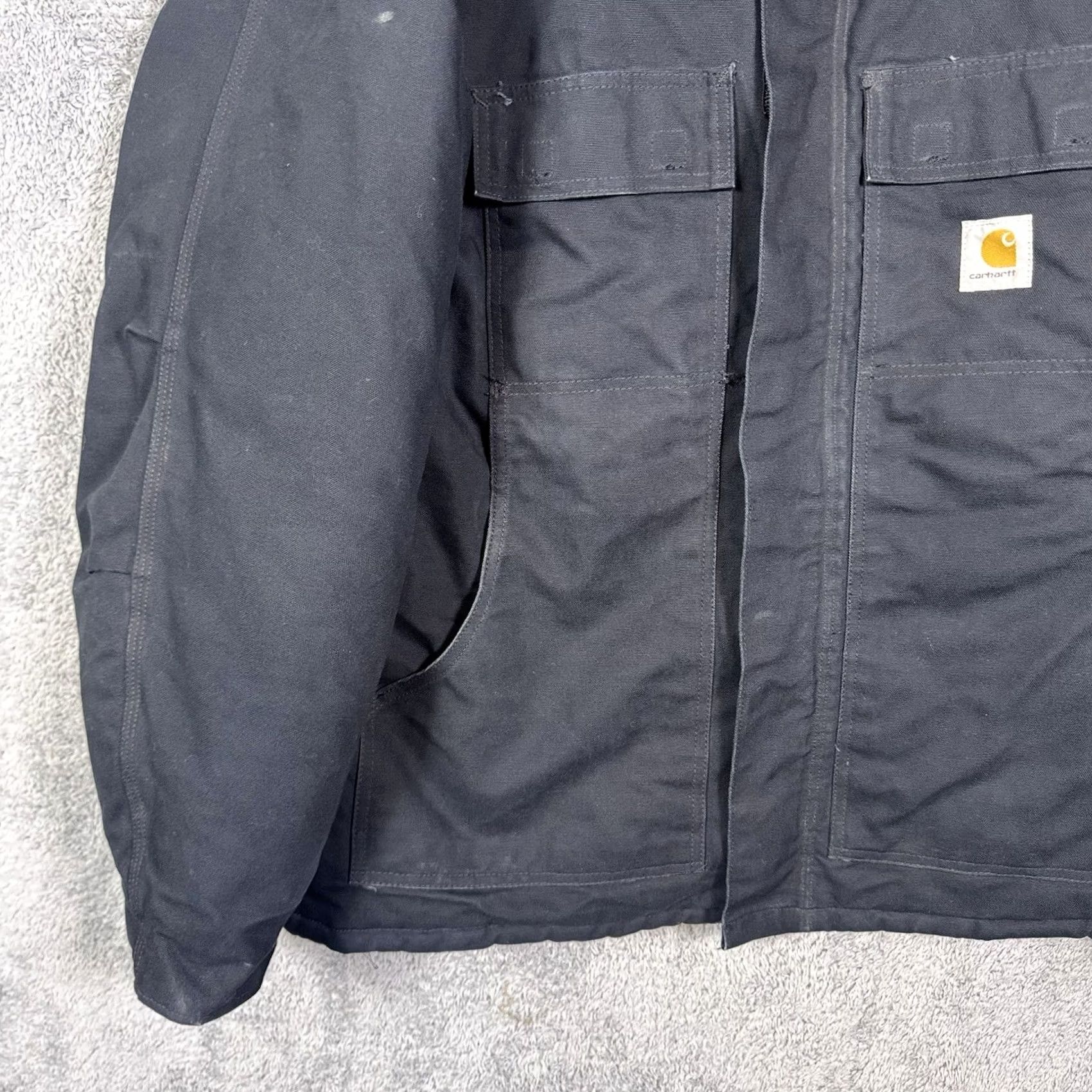 Carhartt VINTAGE Carhartt Jacket Mens 50 Black C03 BLK Detroit Arctic Quilt Lined Chore Barn Field Work Size US M / EU 48-50 / 2 - 2 Thumbnail