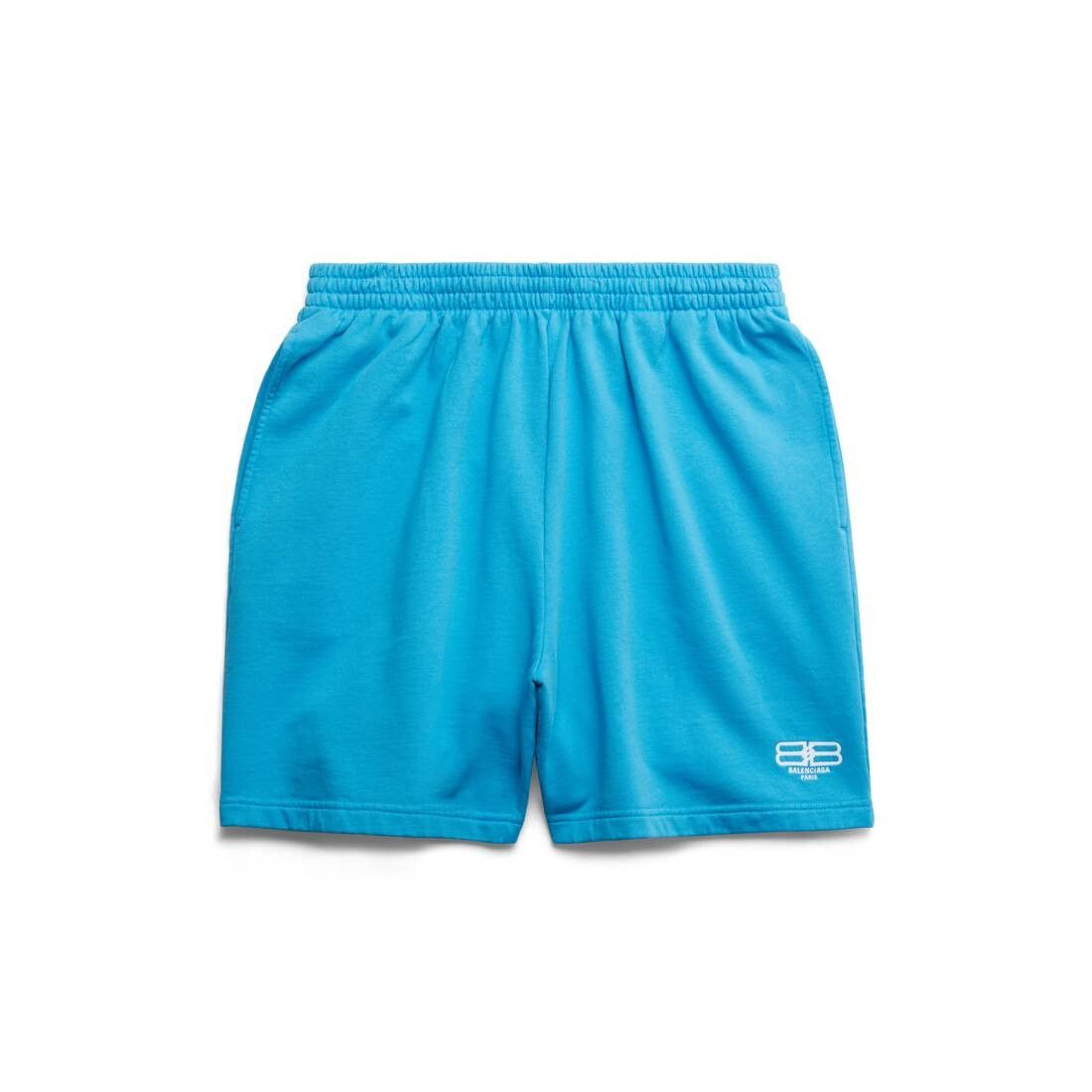 Balenciaga o1in1g0824 BB Paris Icon Sweat Shorts in Blue Size 28" / US 6 / IT 42 - 1 Thumbnail