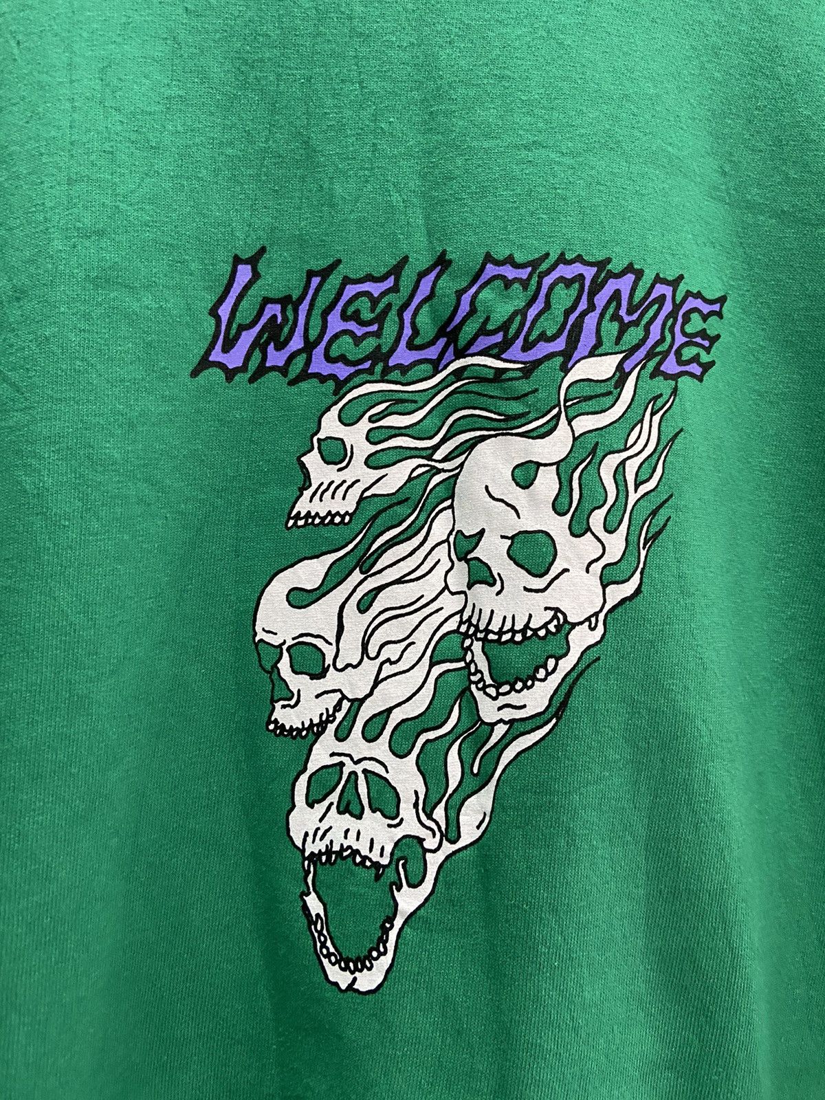 Welcome Skateboards WELCOME SKATEBOARD SKULL FLAME TEE SHIRT Size US L / EU 52-54 / 3 - 3 Thumbnail