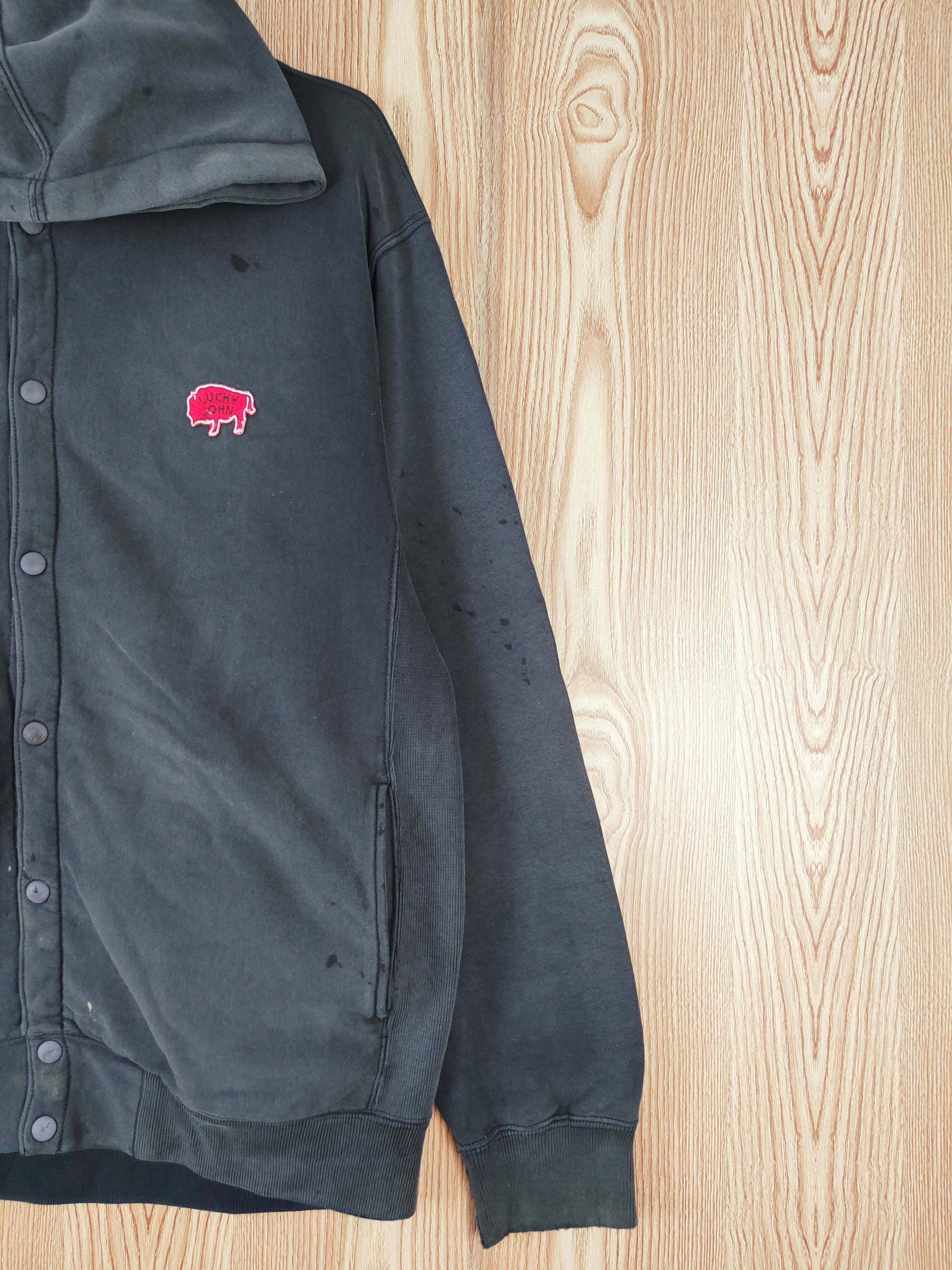 Japanese Brand × Vintage Japanese Brand Black Faded Lucky John Hoodie Sweaters Size US L / EU 52-54 / 3 - 6 Thumbnail
