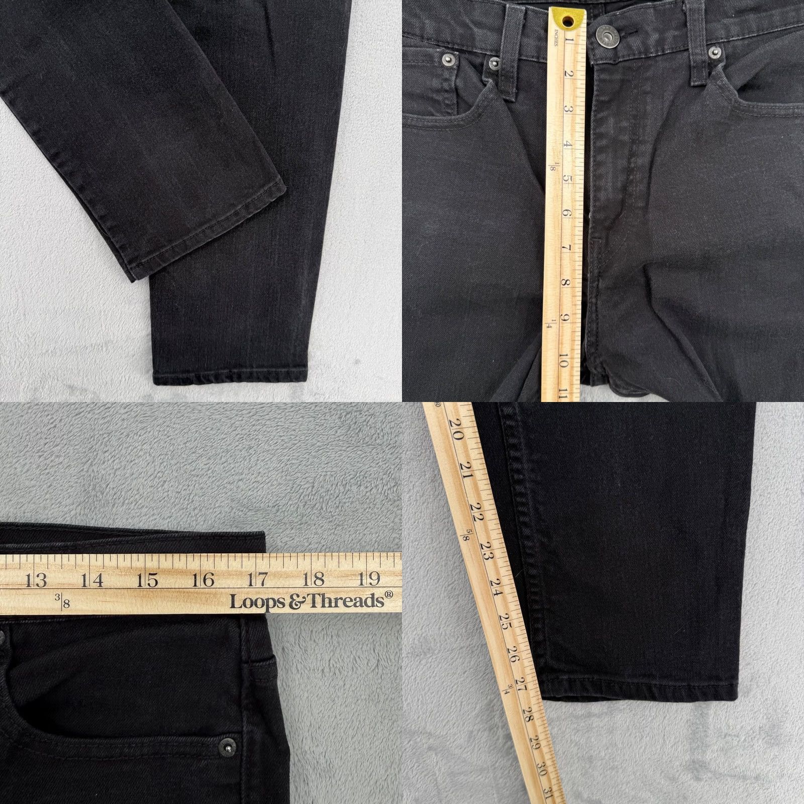 Vintage Signature Levi Strauss Skinny Jeans Mens Black Denim Mid Rise Size W 33 L30 Size 24" / US 00 / IT 34 - 9 Thumbnail