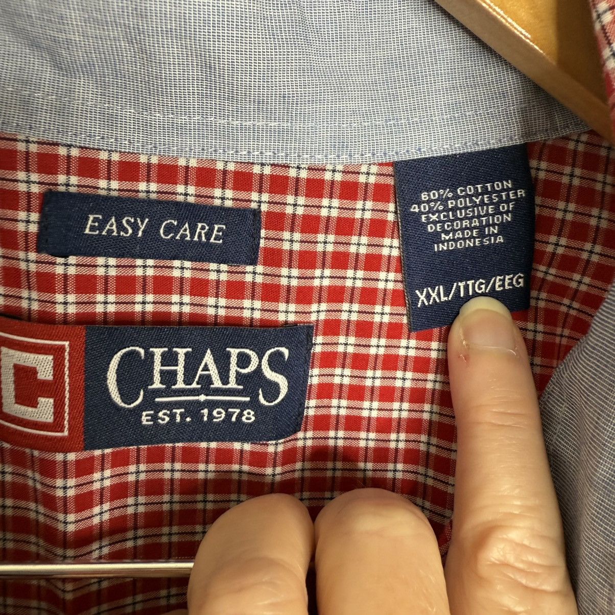 Chaps Chaps Easy Care Button Down Dress Shirt Sz XXL plaid Red Size US XXL / EU 58 / 5 - 4 Thumbnail