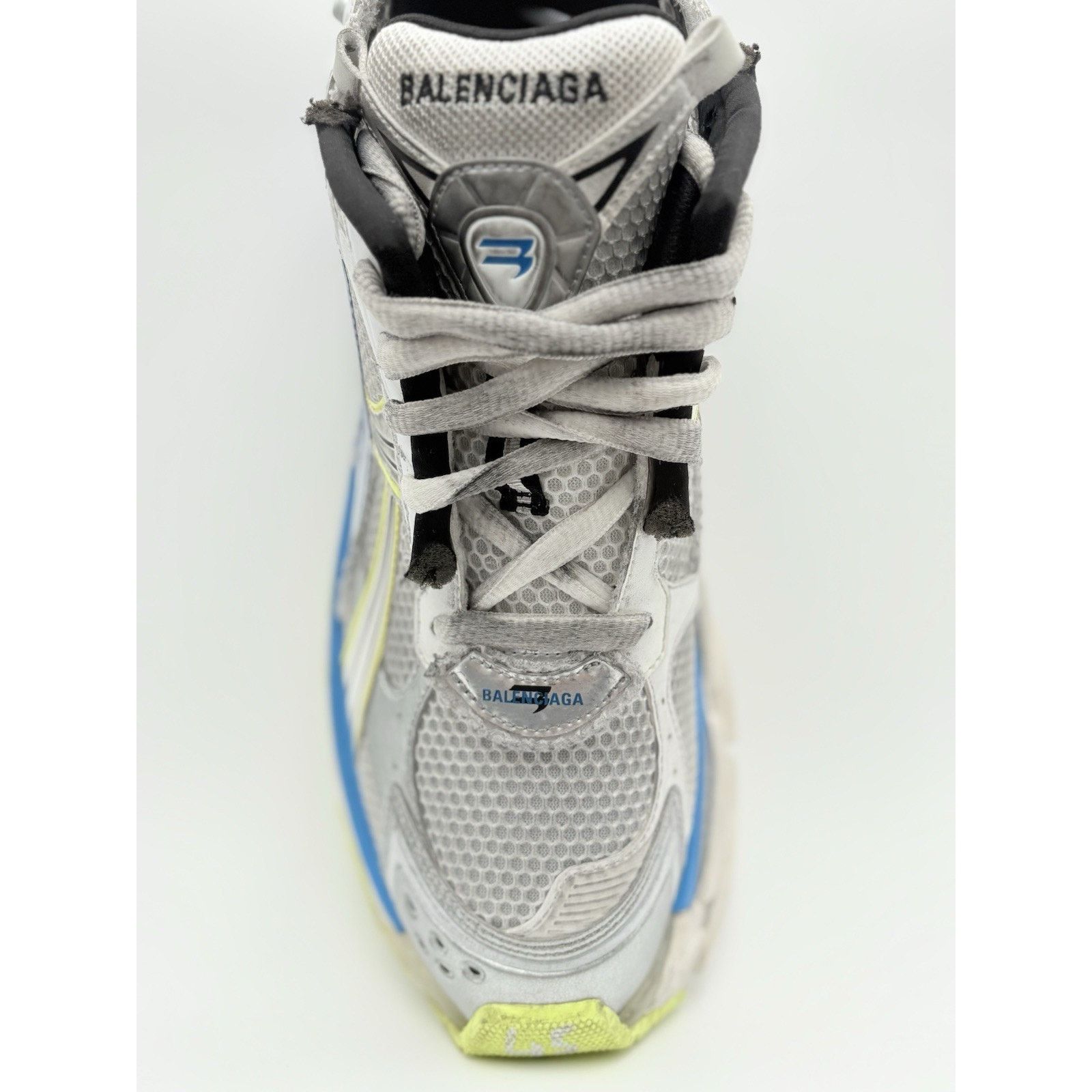 Balenciaga Balenciaga Runner ' White Yellow Blue ' EXCELLENT CONDITION! Size US 12 / EU 45 - 5 Thumbnail