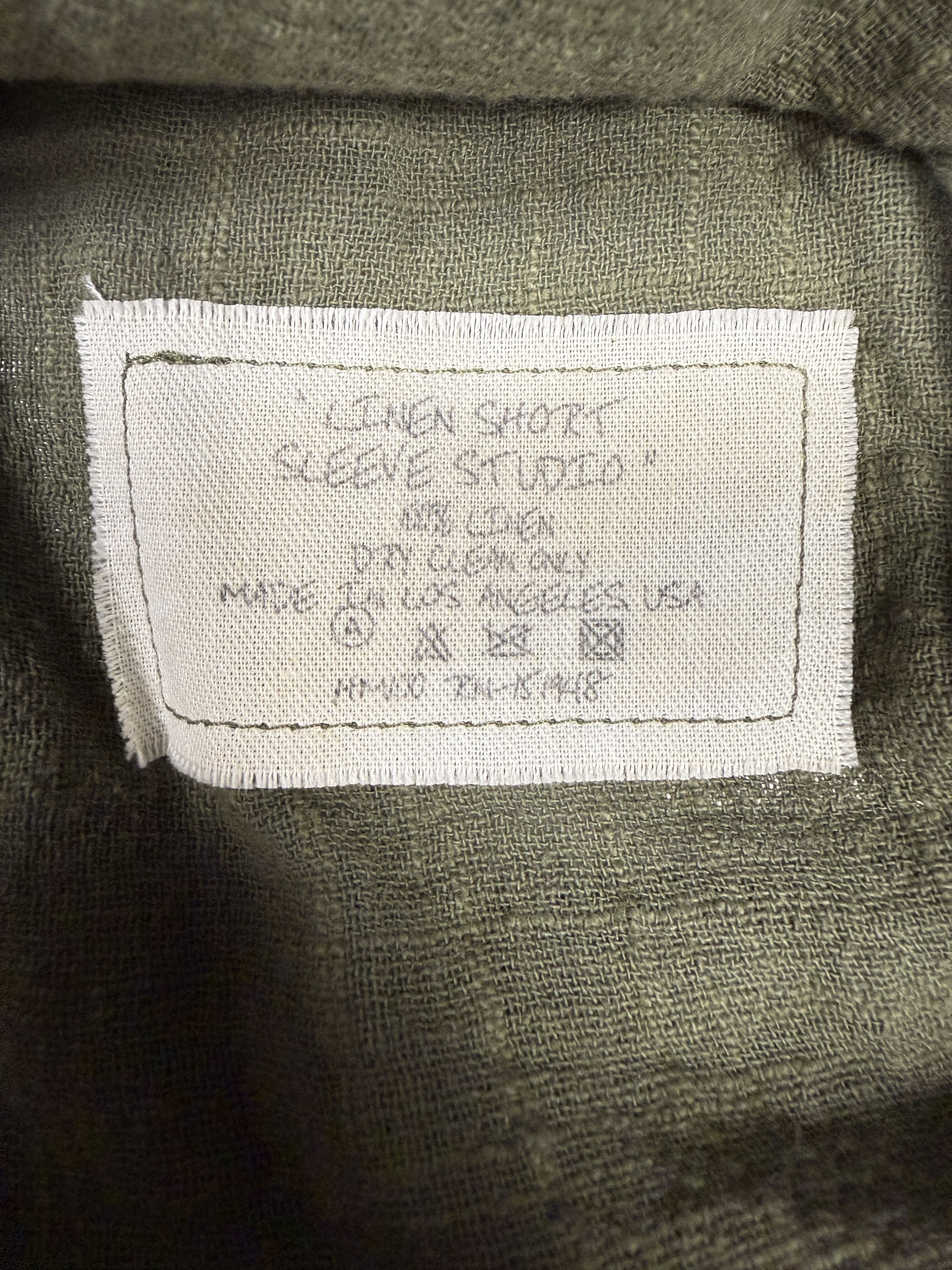 Greg Lauren $750 Greg Lauren Linen Short Sleeve Studio Shirt Size US XL / EU 56 / 4 - 8 Thumbnail