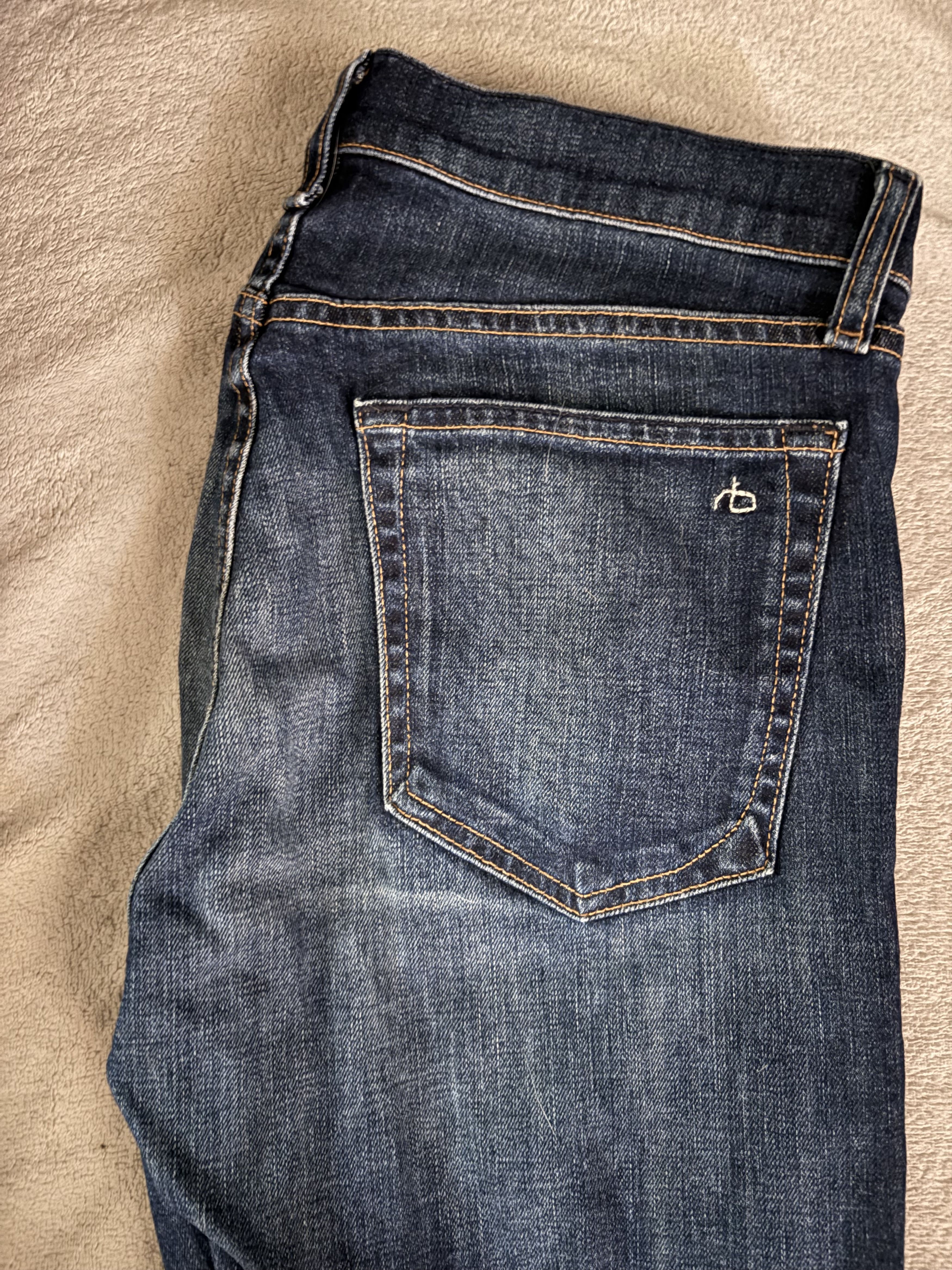 Rag & Bone rag & bone Dark Blue Slim Fit Jeans – 32W (Fit 2) Size US 32 / EU 48 - 2 Thumbnail