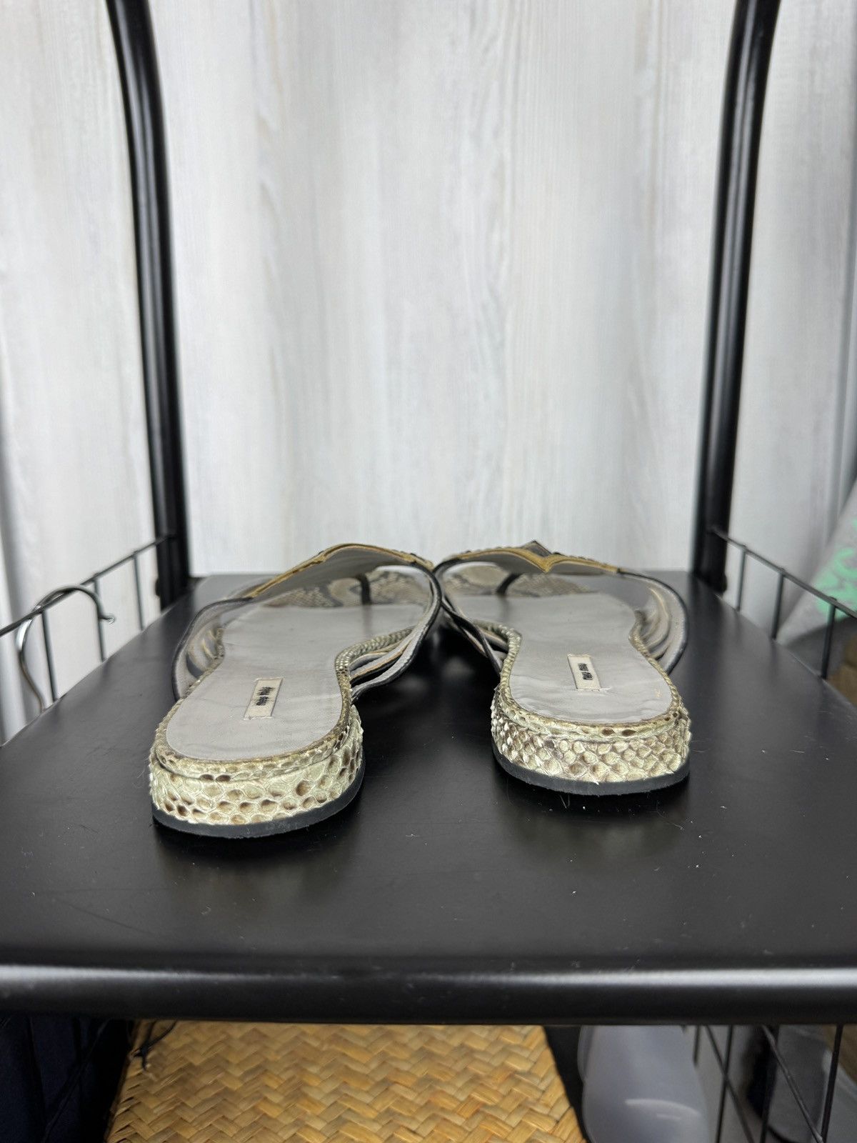 Miu Miu Miu Miu Lizard snake leather and suede sandals mules Sz 37 Size US 7 / IT 37 - 12 Thumbnail