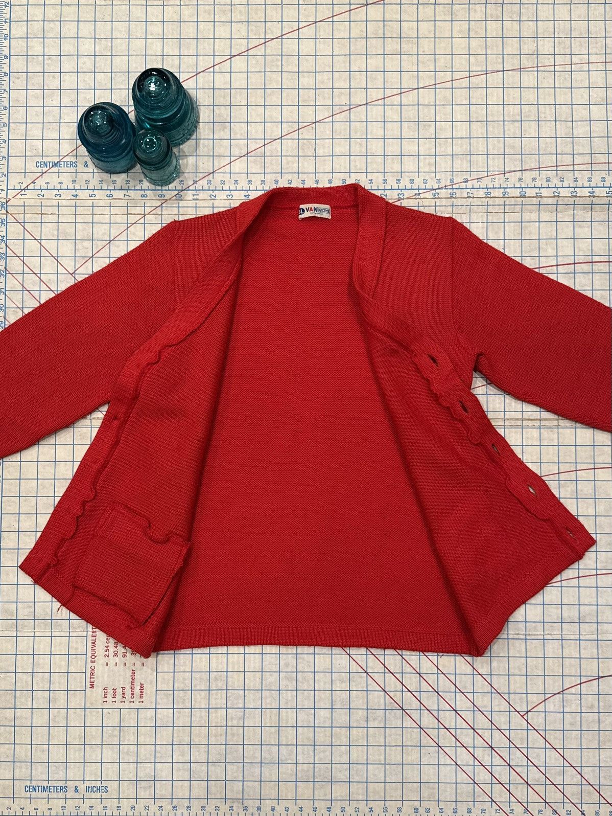 Van Vintage Van Jacket Boys Japan Red Cardigan Fits Size Small Size US S / EU 44-46 / 1 - 9 Thumbnail