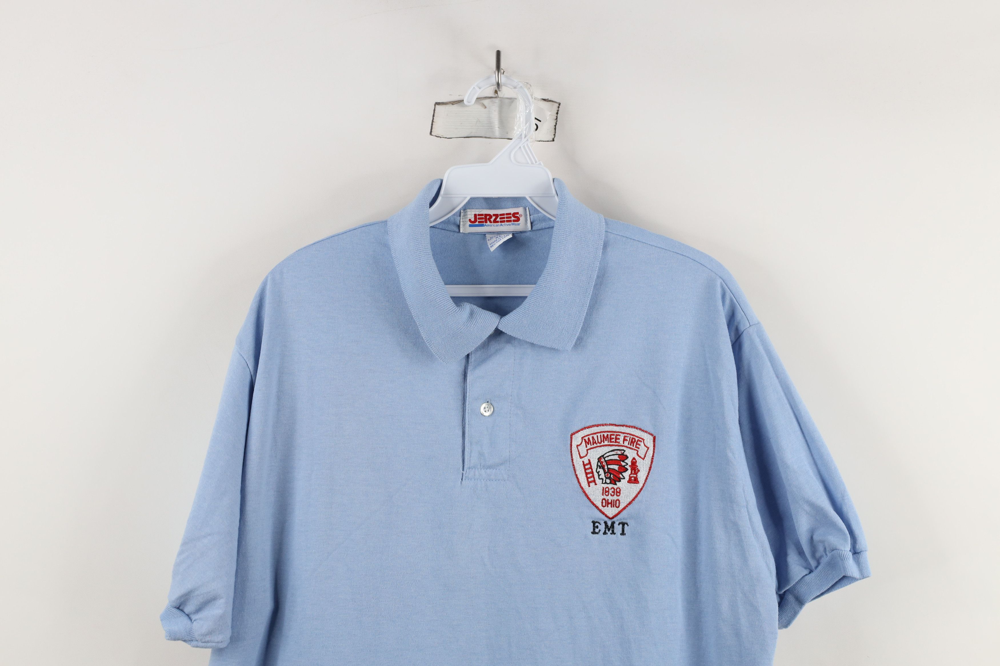Vintage Vintage 80s 90s Maumee Ohio Firefighters 1838 EMT Polo Shirt Size US XL / EU 56 / 4 - 2 Thumbnail