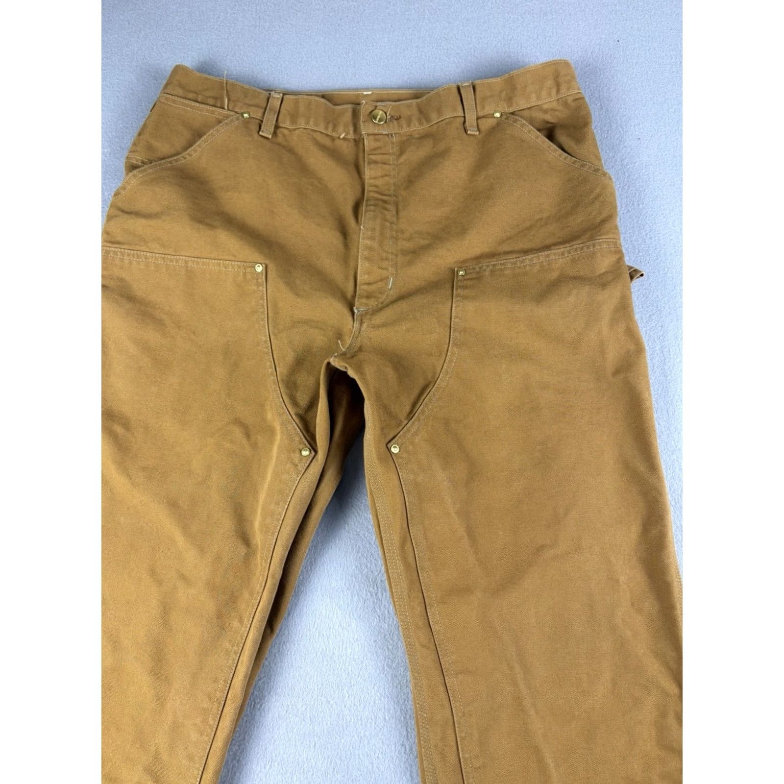 Carhartt VINTAGE Carhartt Pants Mens 40x32 Brown Canvas USA Made 90s Double Knee 5-Pocket Workwear Carpenter Straight Pants Mens Brown USA Carhartt Vintage 90s Size US 40 / EU 56 - 2 Thumbnail