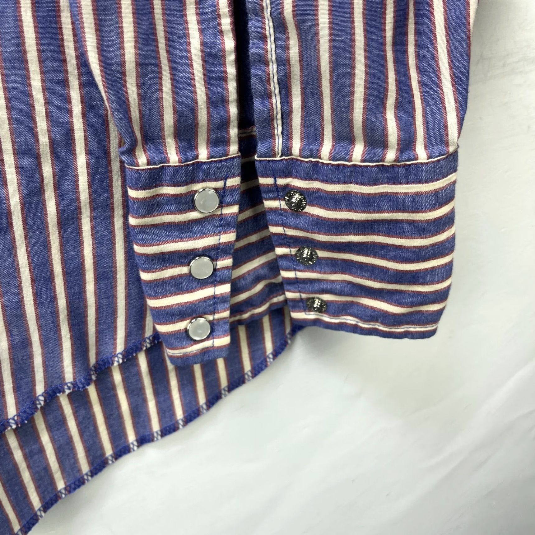 Wrangler VINTAGE Western Wrangler Pearl Snap Long Sleeve Shirt 2XL Mens Blue 90s Size US XXL / EU 58 / 5 - 6 Thumbnail