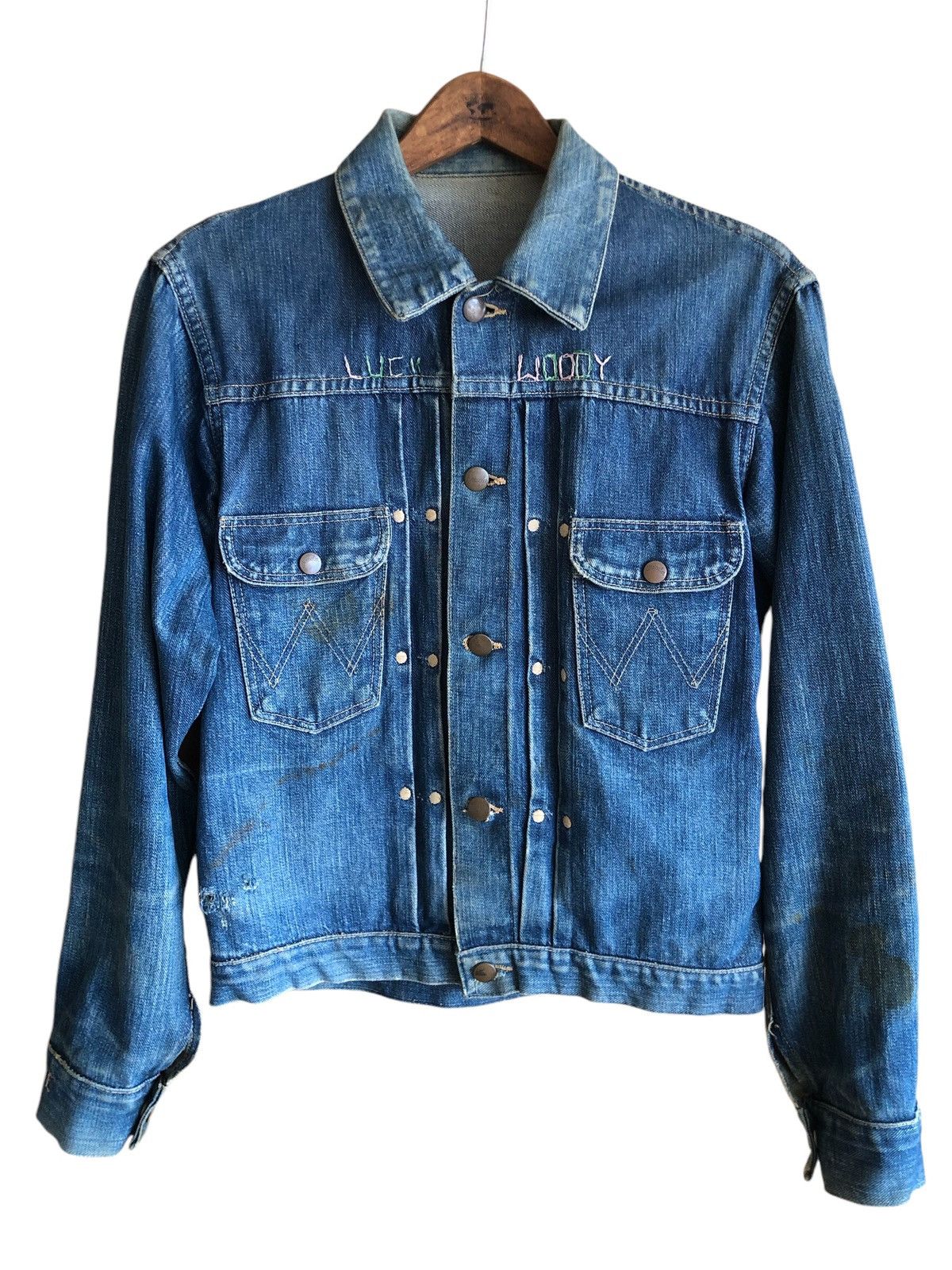 Wrangler Blue Bell One Pocket Denim Sanforized Jacket Blue Size 40 Vintage  11MJZ