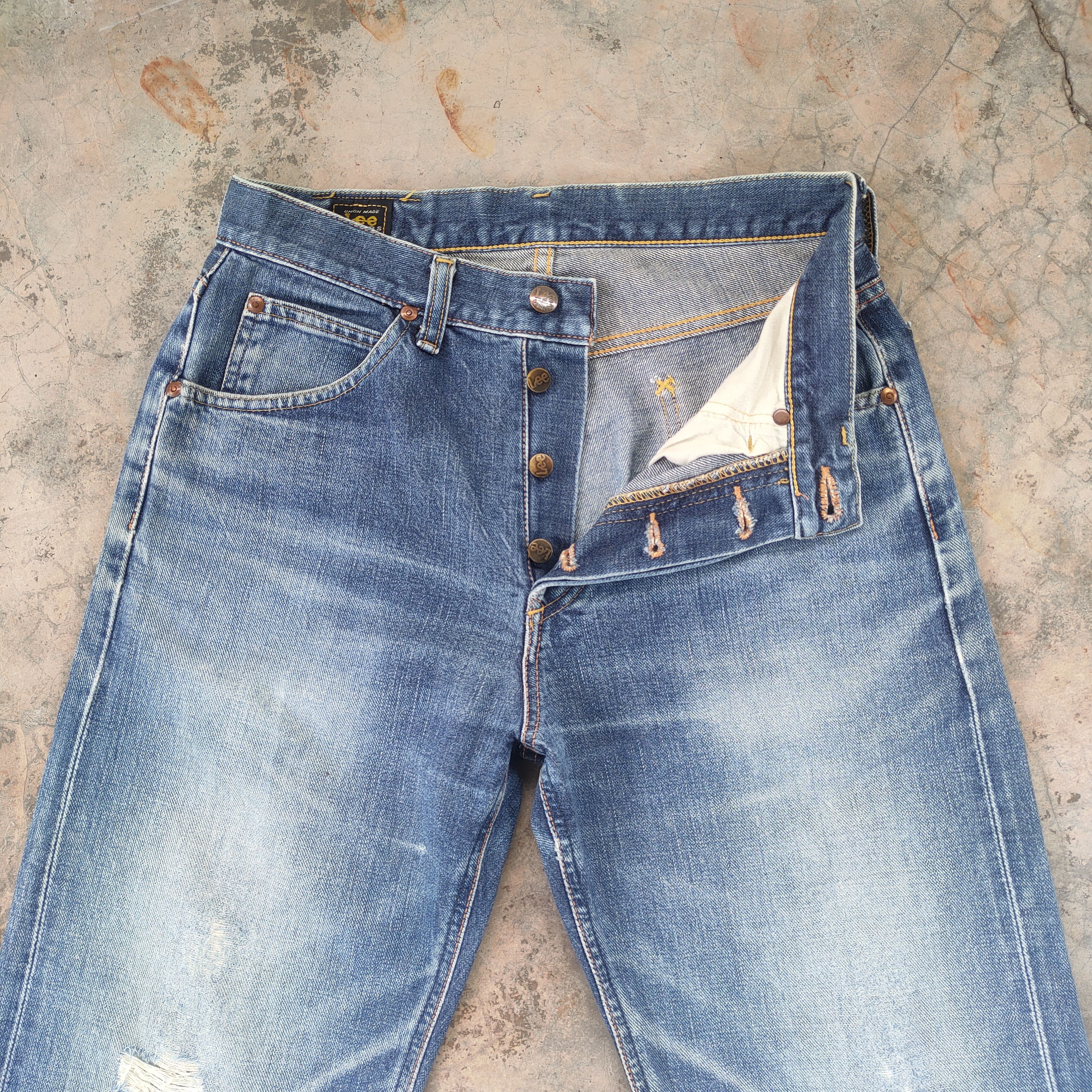 Lee # VINTAGE LEE DISTRESSED FADED JEANS DENIM PANTS Size US 30 / EU 46 - 4 Thumbnail