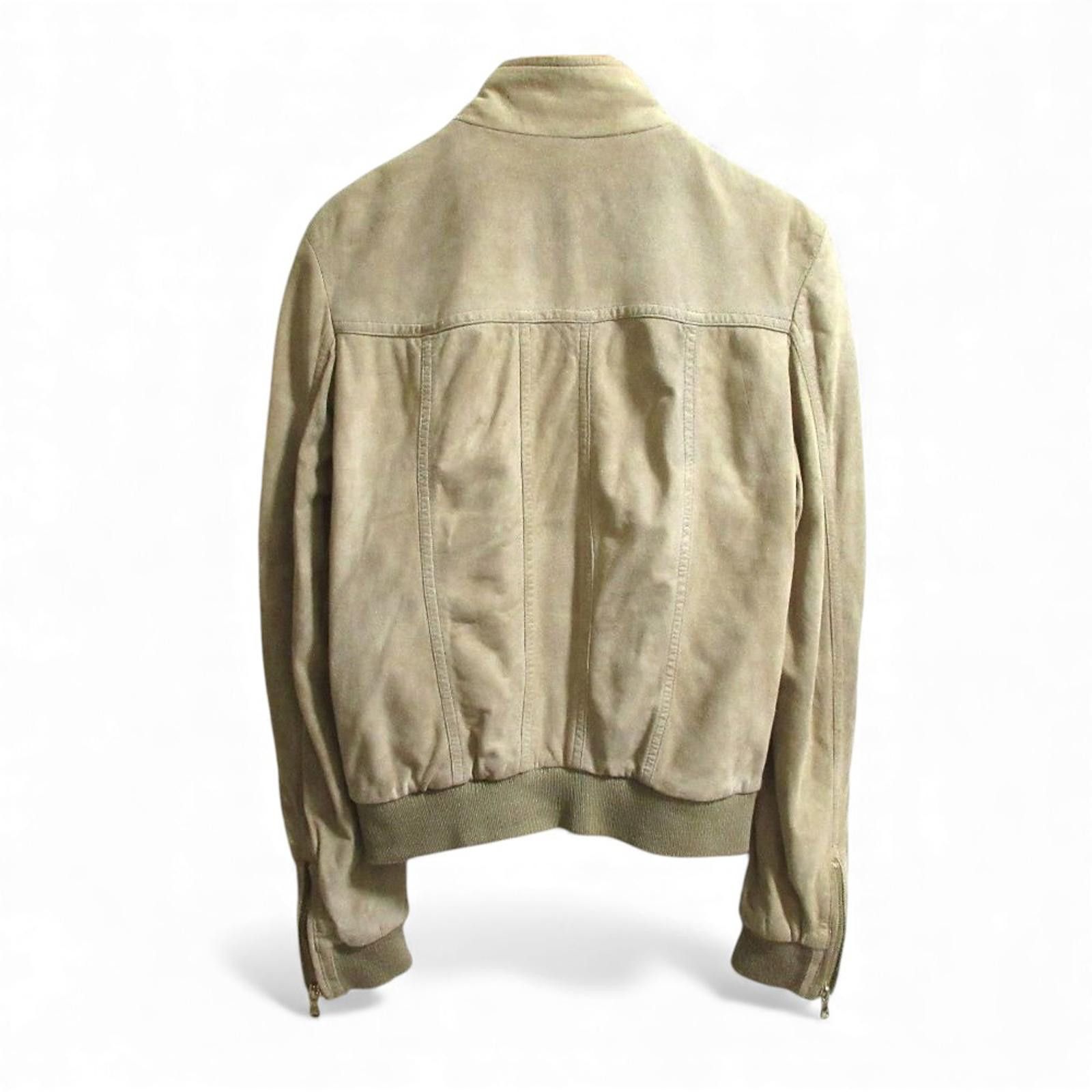 Prada Dolce & Gabbana - Beige Suede Leather Jacket Size US M / EU 48-50 / 2 - 9 Thumbnail