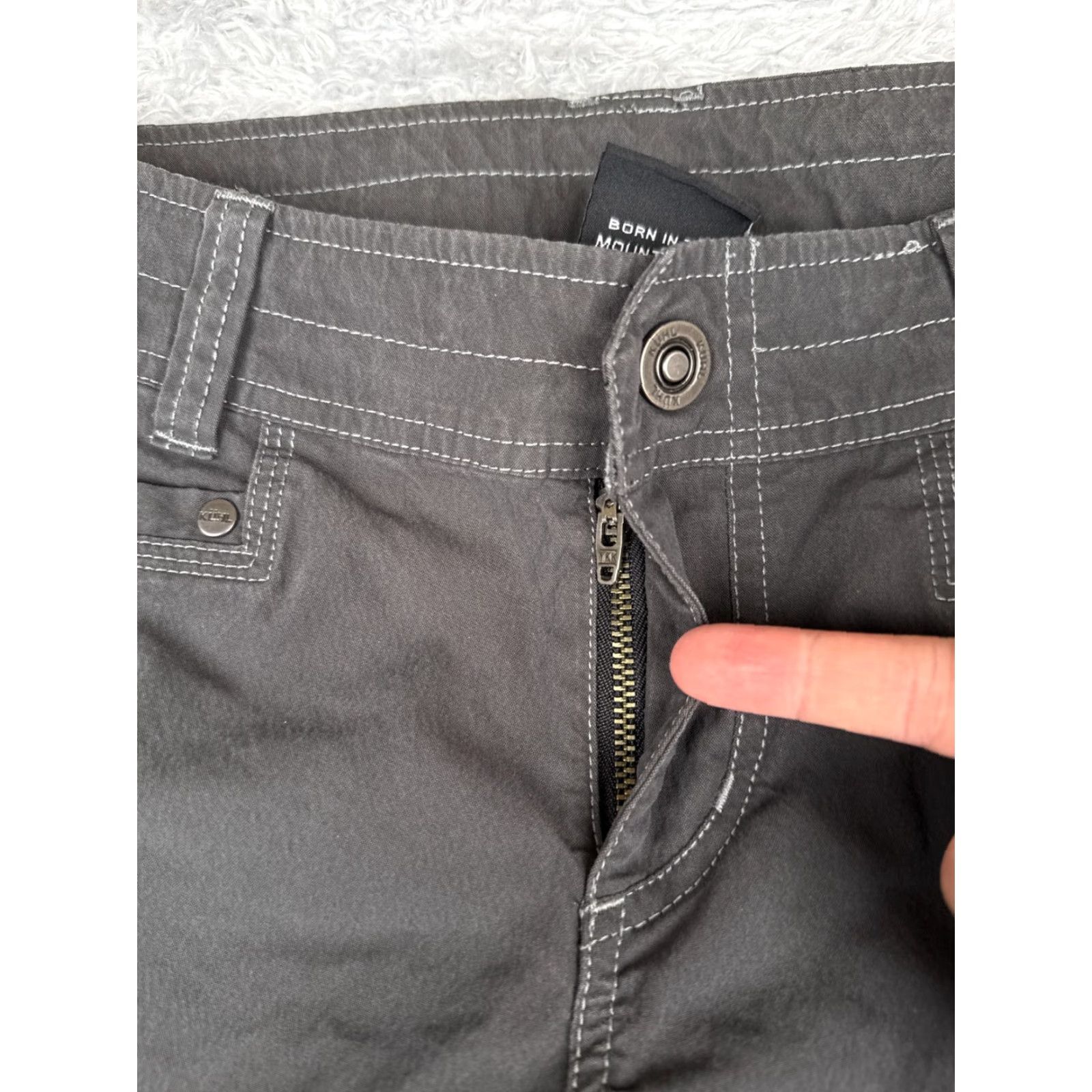 Vintage Kuhl Pants Womens 4 Gray Cargo Skinny Nylon Blend Cotton Hike Camp 28x32 Size 27" / US 4 / IT 40 - 5 Thumbnail
